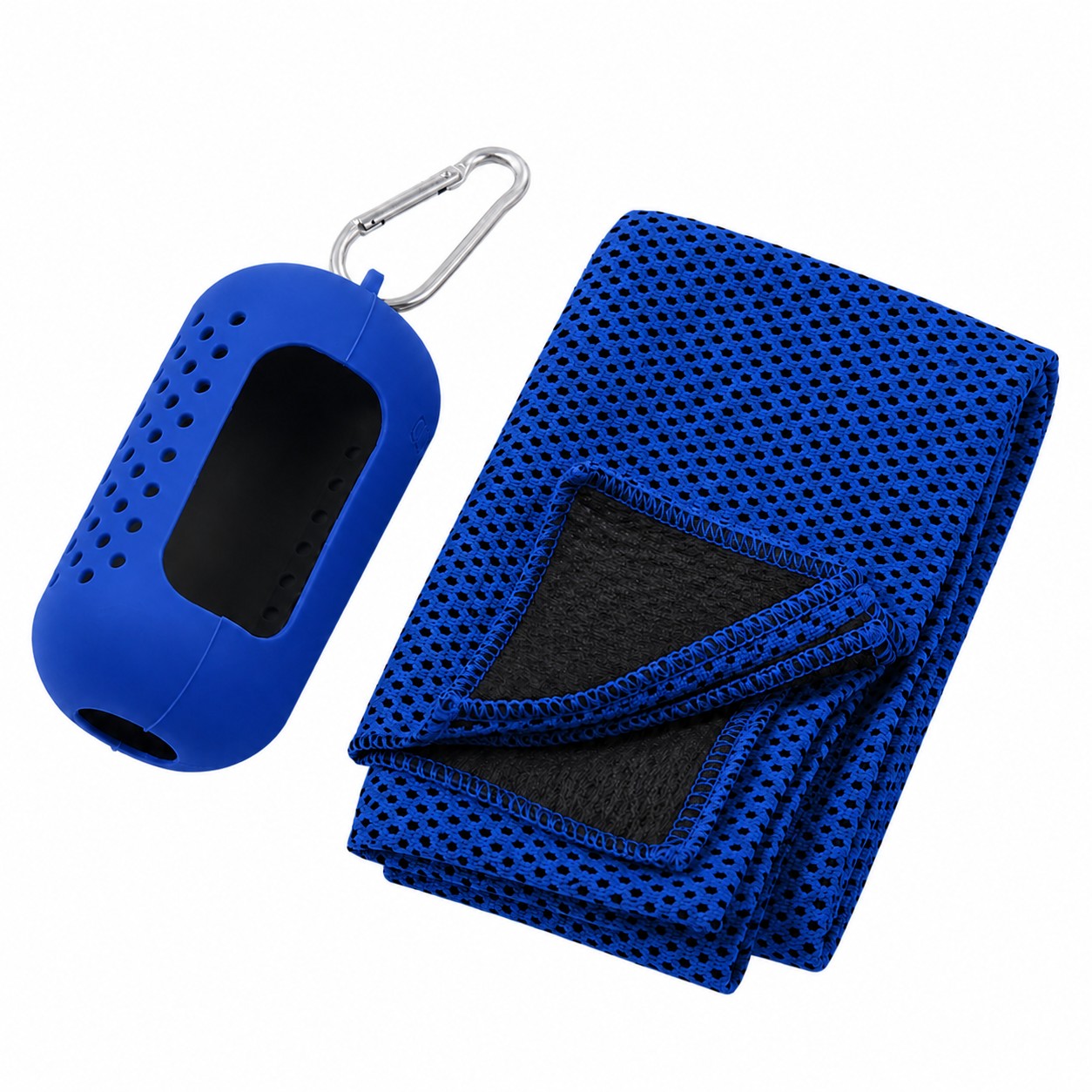 Cooling Towel Set With Silicone Case — Royal Blue