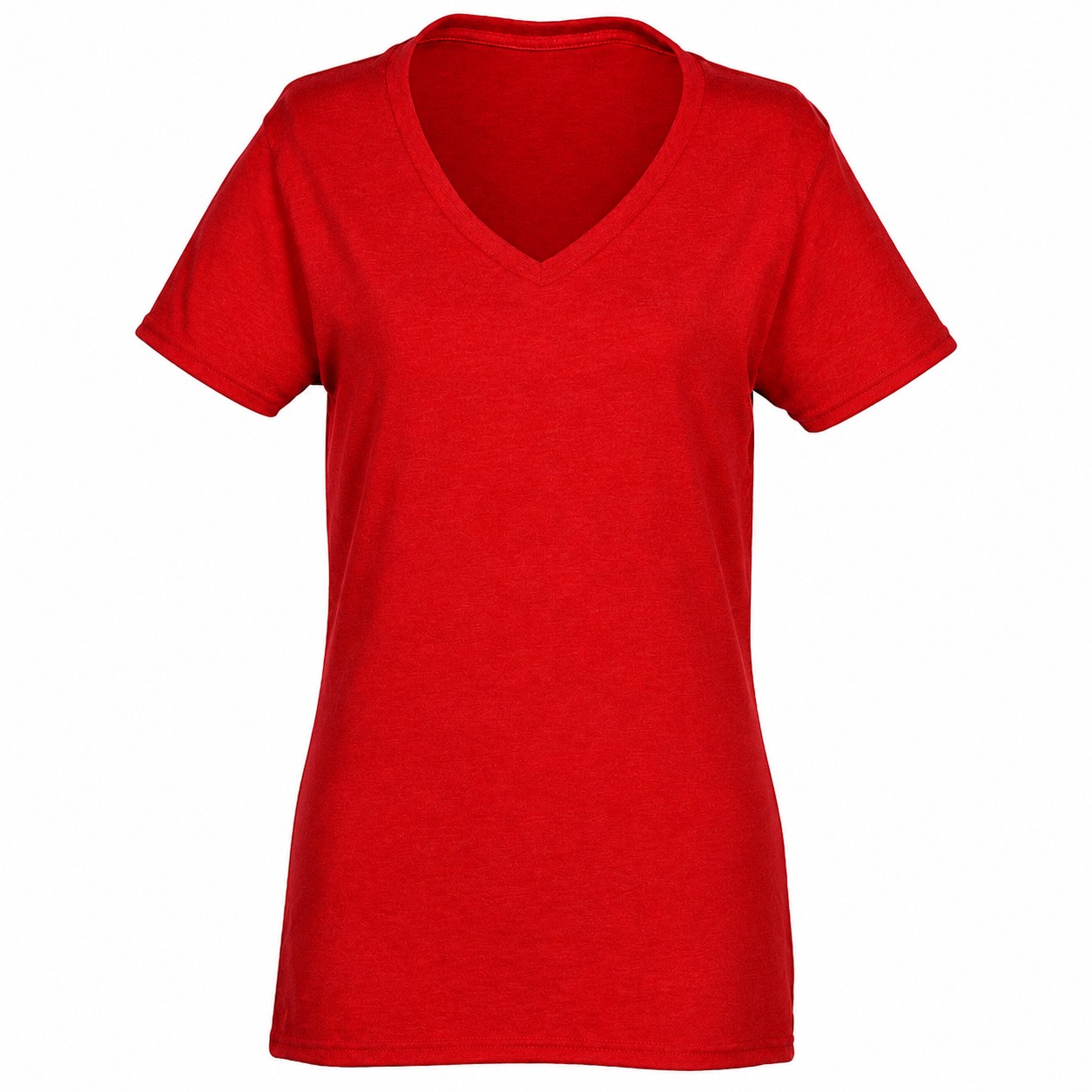Heavy Cotton V Neck Shirt — Red