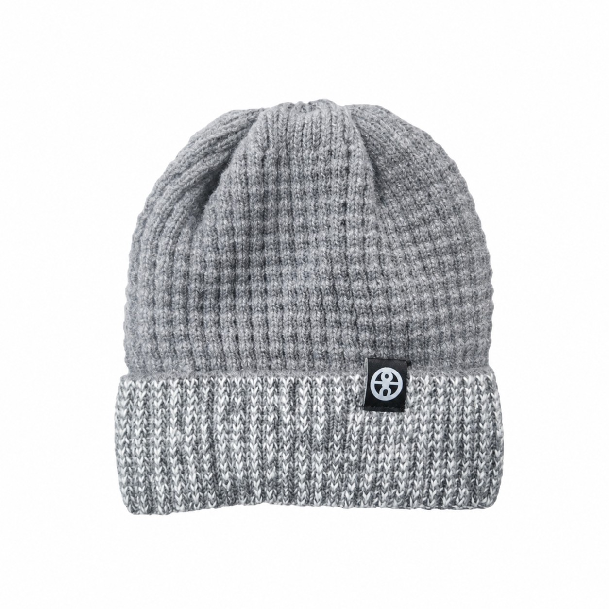 Knit Polyester Cuff Beanie Hat — Silver