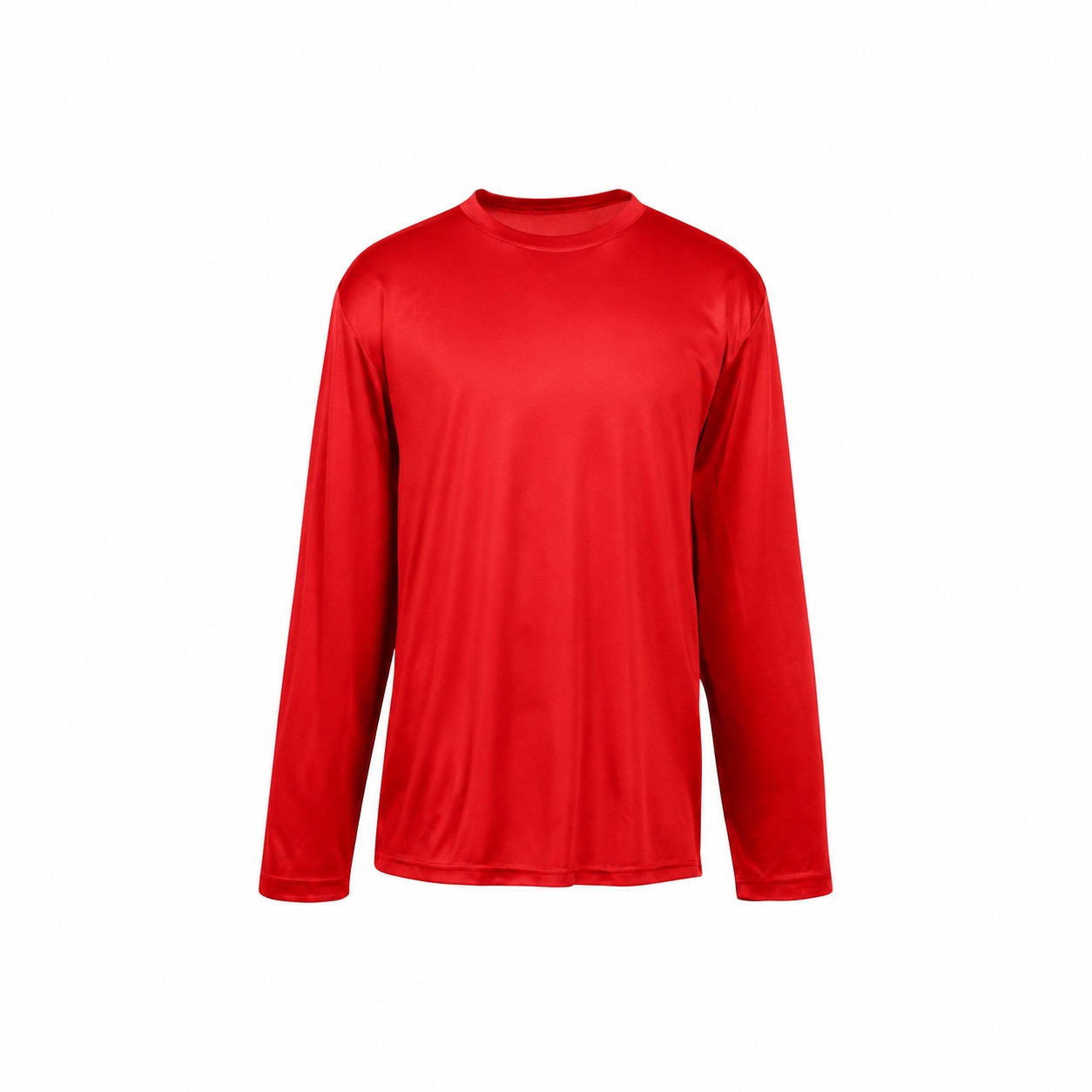Men's Polyester Long Sleeve Performance Shirt — Red