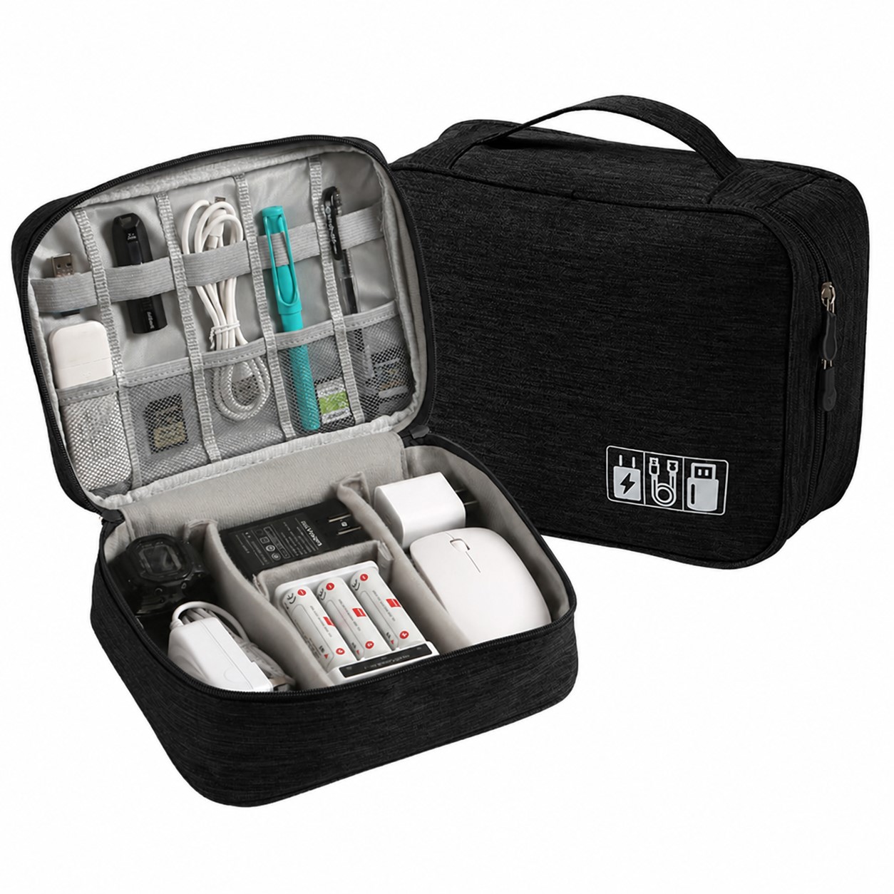 Oxford Electronics Organizer Storage Bag — Black