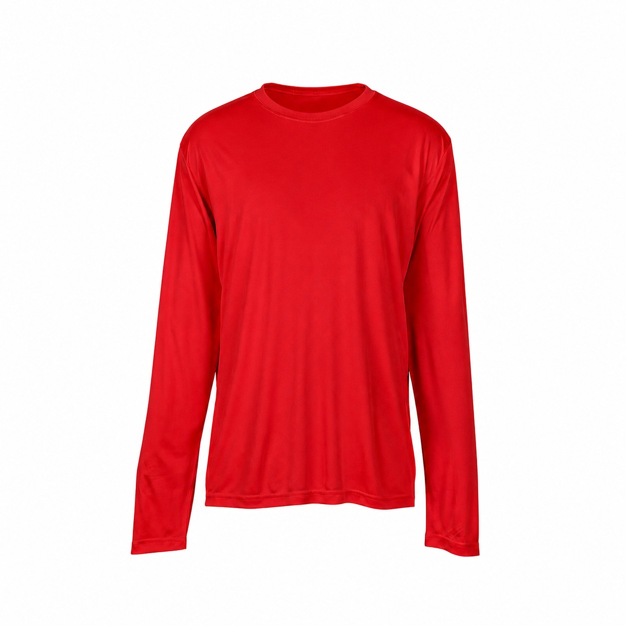 Performance Polyester Long Sleeve Tee — Red