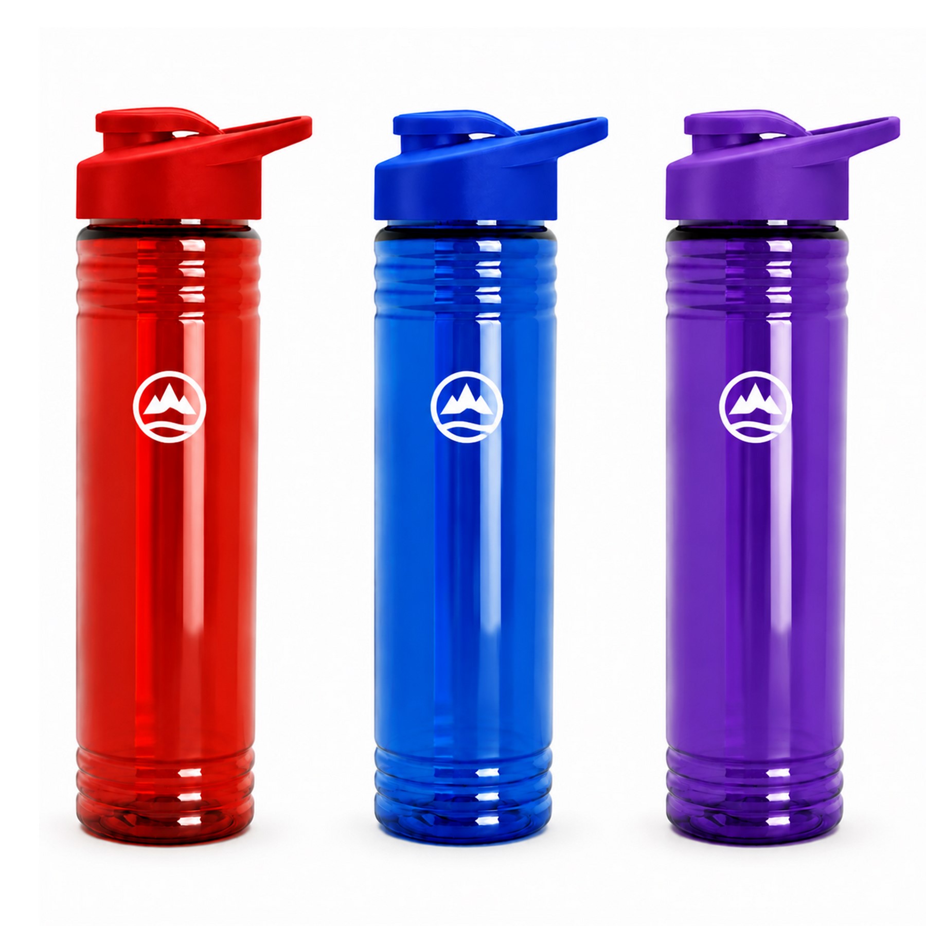 24 Oz PS Dual Lid Water Bottle