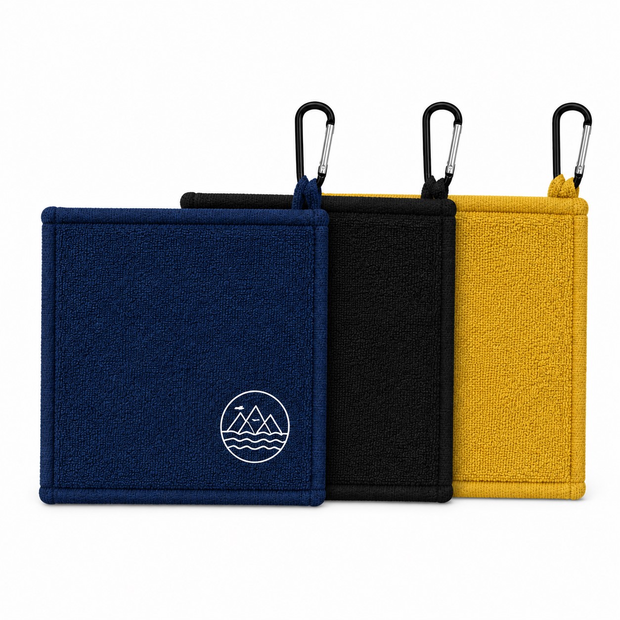 Compact Fabric Golf Towel With Carabiner