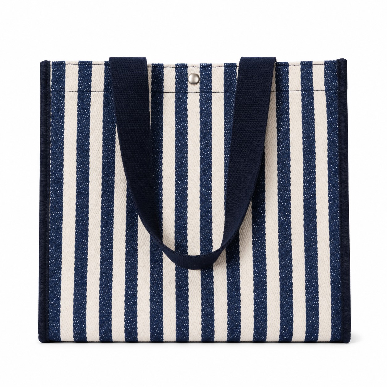 Compact Striped Canvas Market Tote — view 2