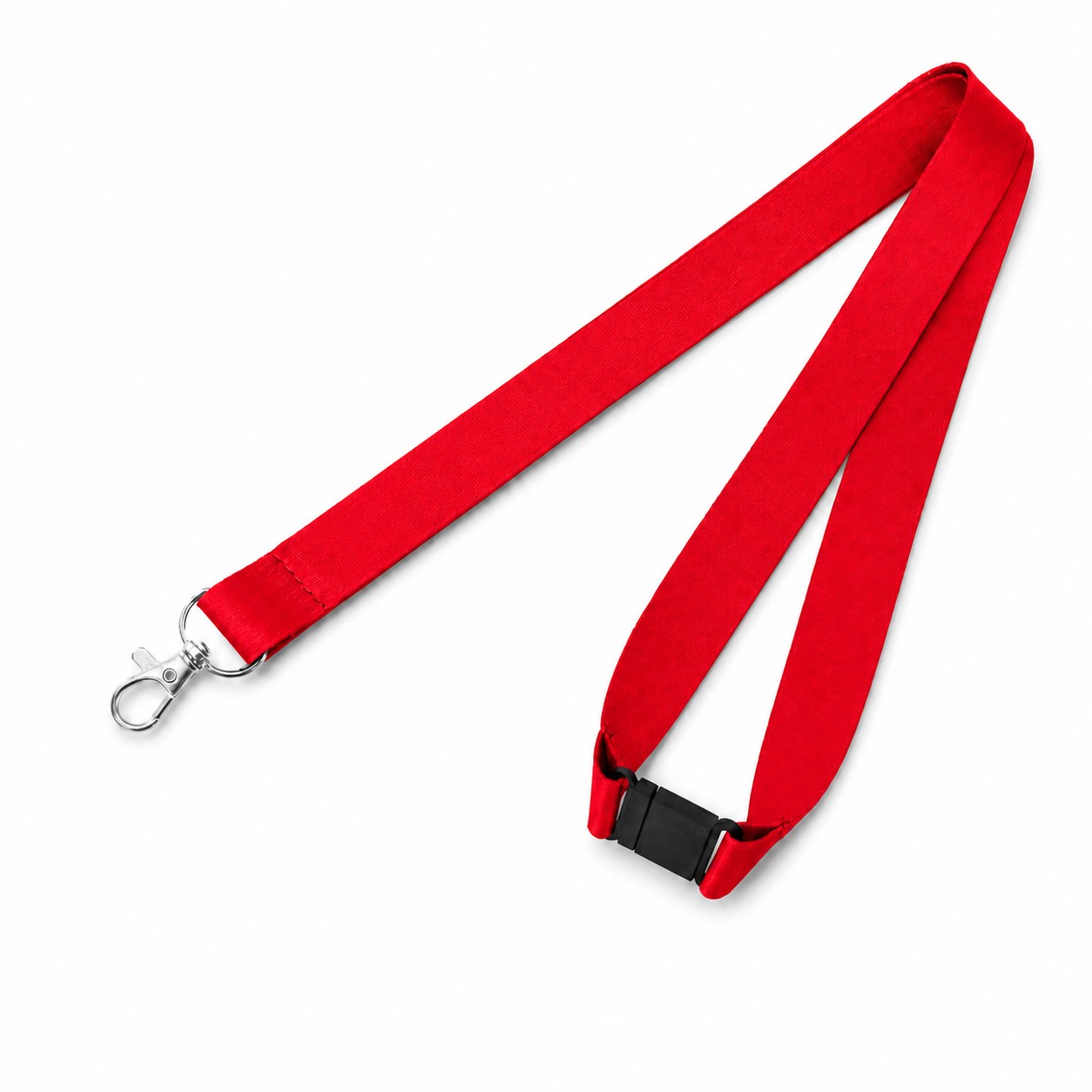 Polyester Breakaway Lobster Clip Lanyard — Red