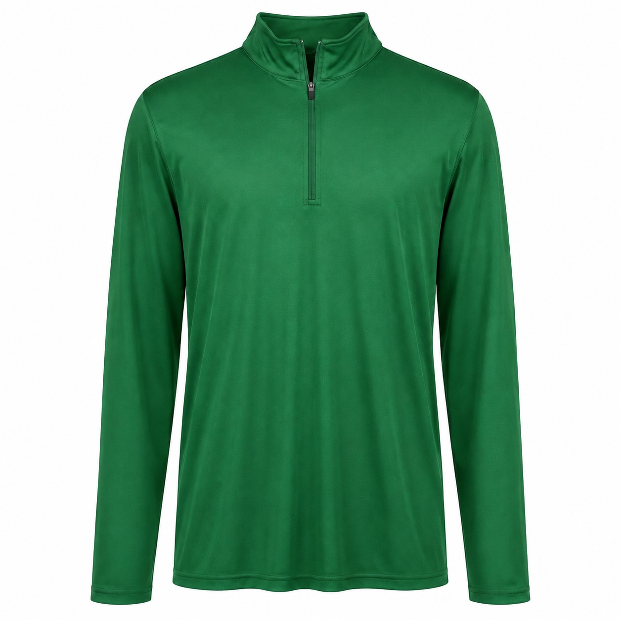 Men's Polyester Quarter Zip Team Pullover — Green
