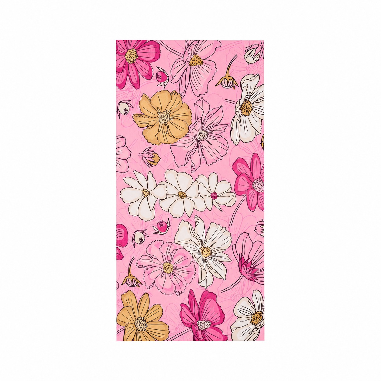 Cotton Velour Beach Towel — Pink