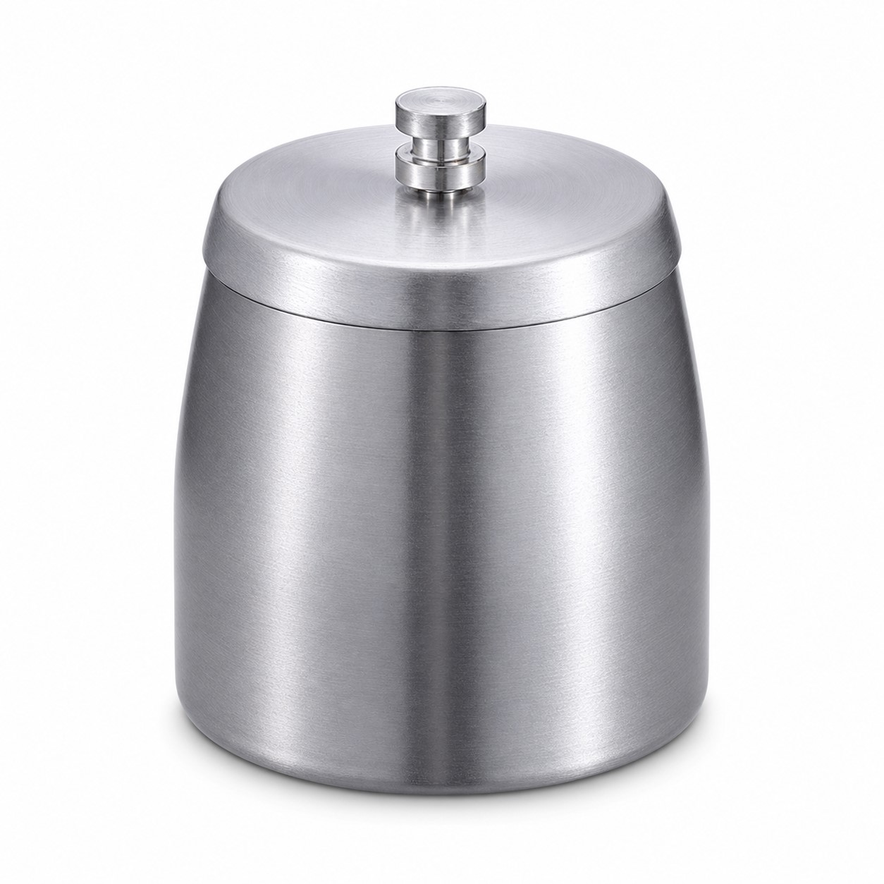Tapered Stainless Steel Ashtray With Cover — view 2