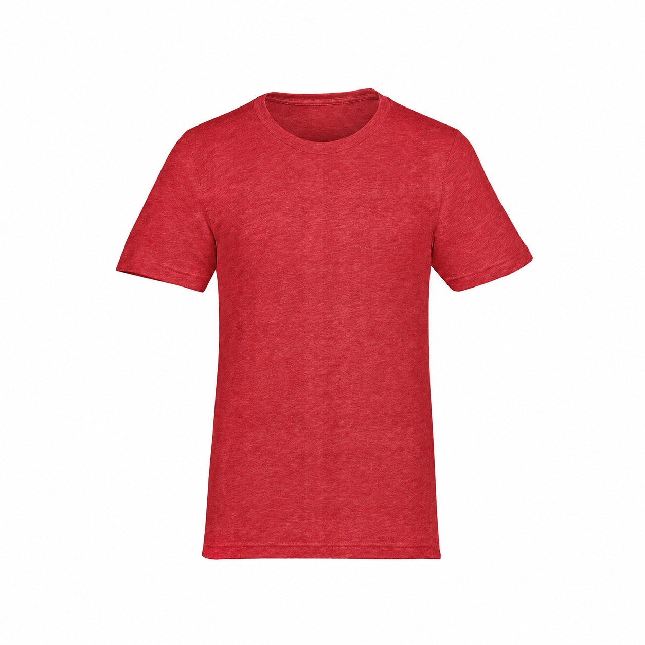 Heather Ringspun Crewneck T Shirt — Red