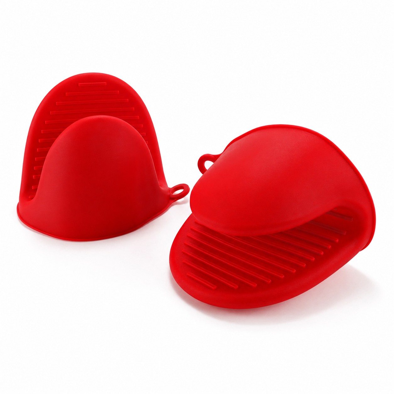 Silicone Finger Grip Oven Clips — Red