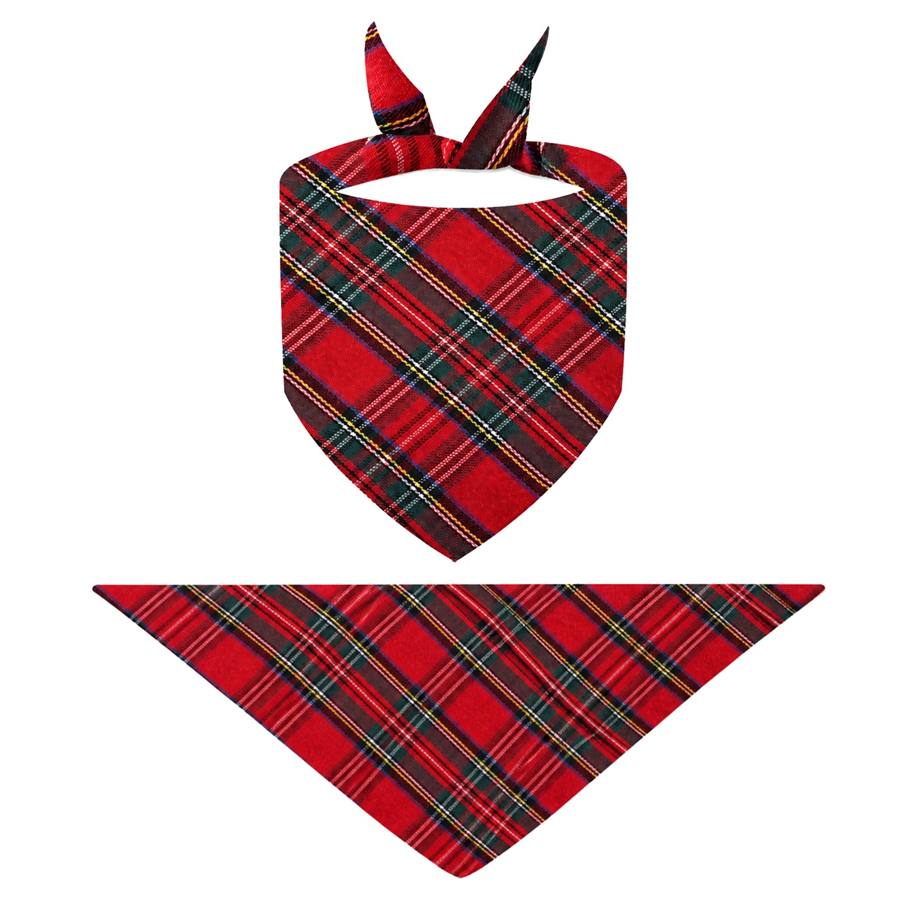 Plaid Cotton Triangle Pet Bandanna