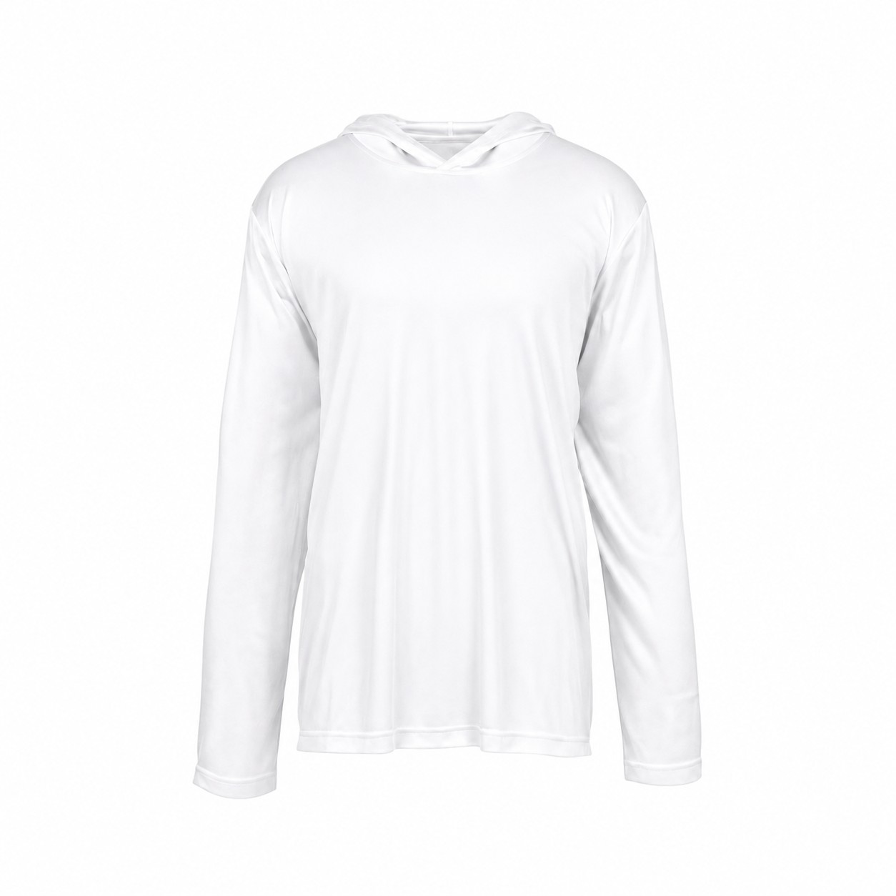 Hooded Polyester Performance Tee — White