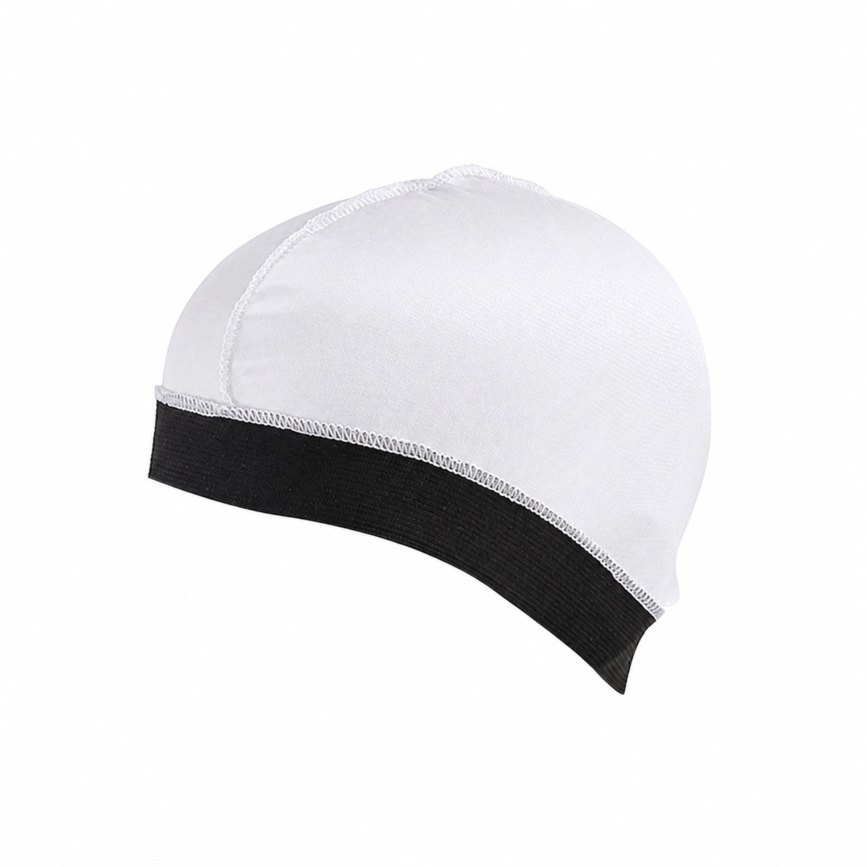 Elastic Polyester Skull Beanie Cap — White