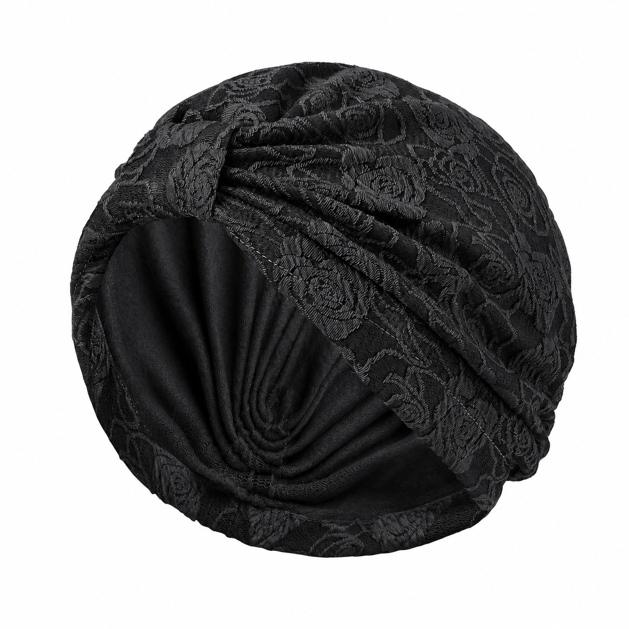 Jacquard Polyester Turban Headwrap Hat — view 2