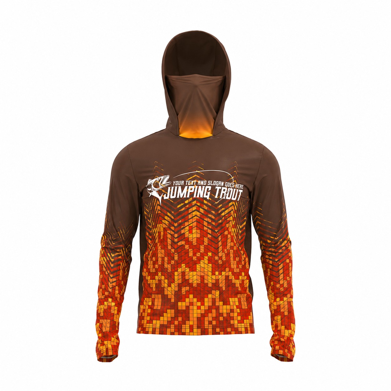 Polyester Spandex UPF Hoodie — Brown