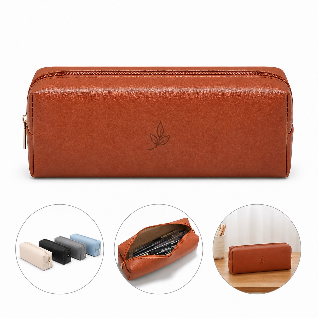 Zippered Leather Stationery Case