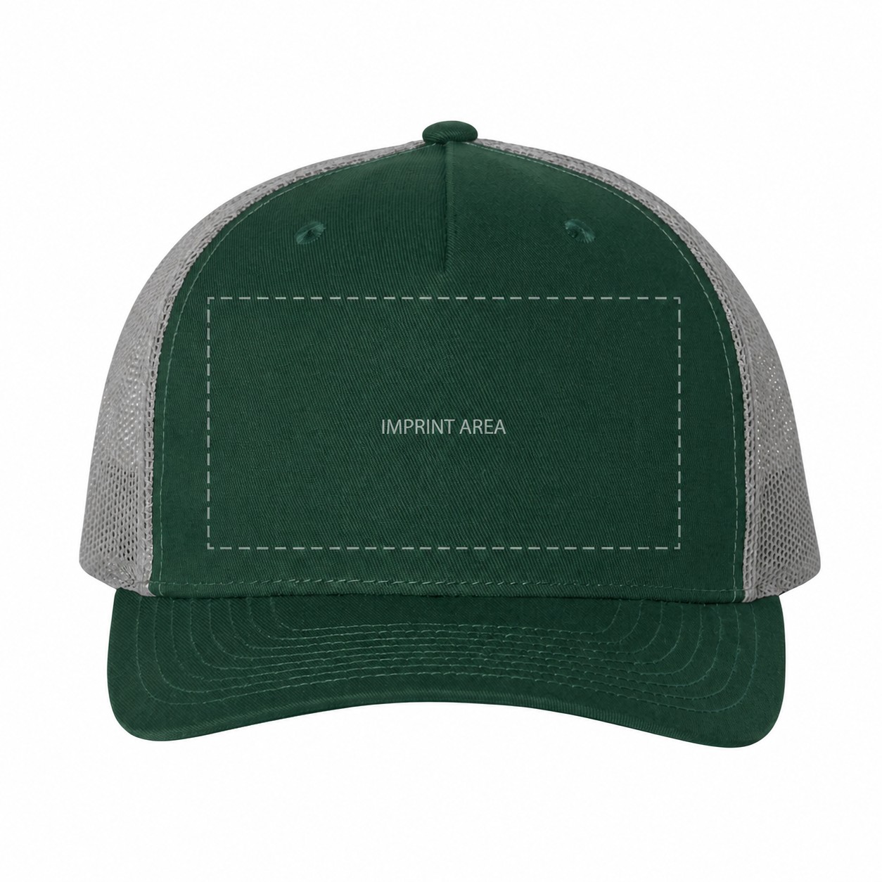 Five Panel Trucker Snapback Hat — Beetle Green/Quarry Gray