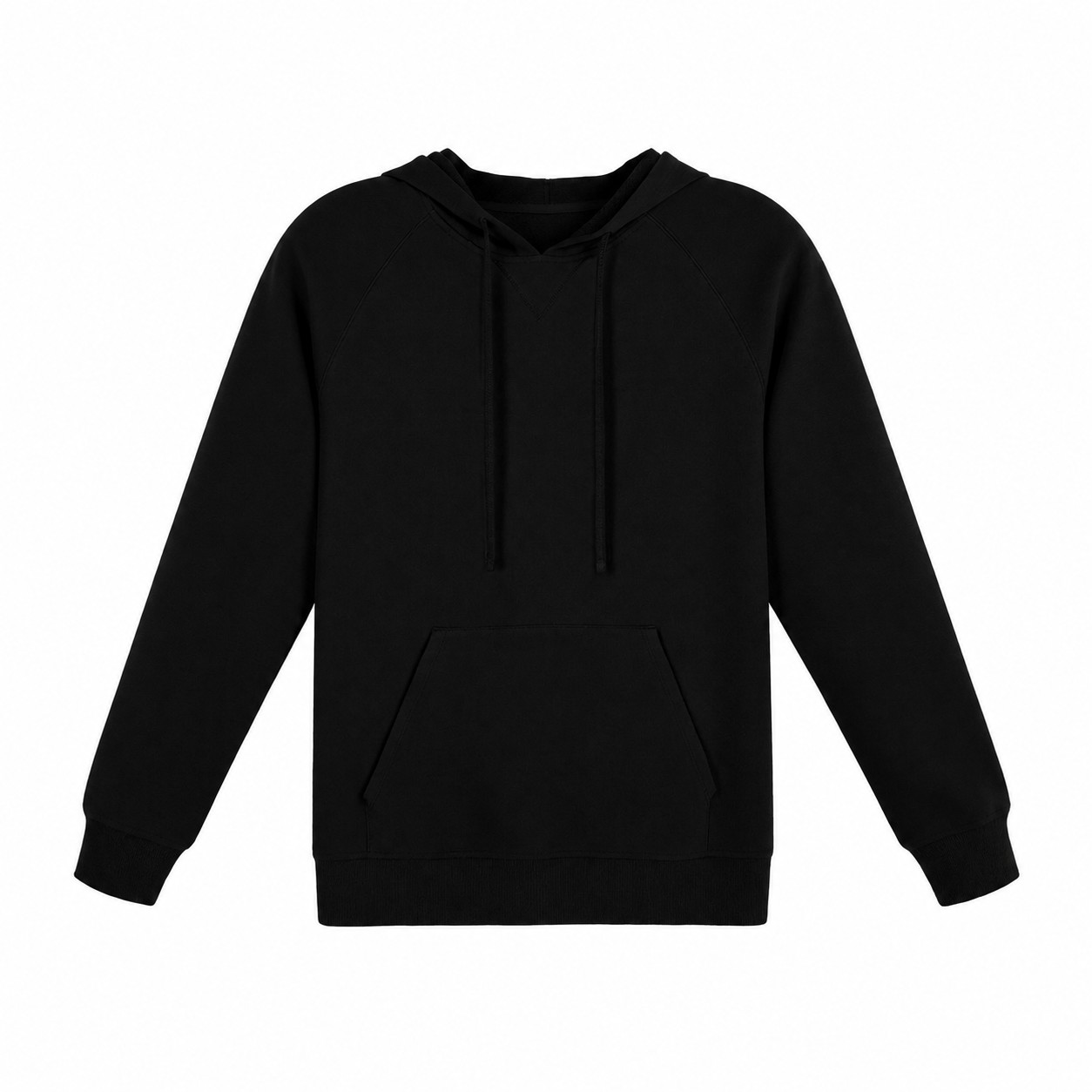 Cotton Smooth Surface Hoodie — Black