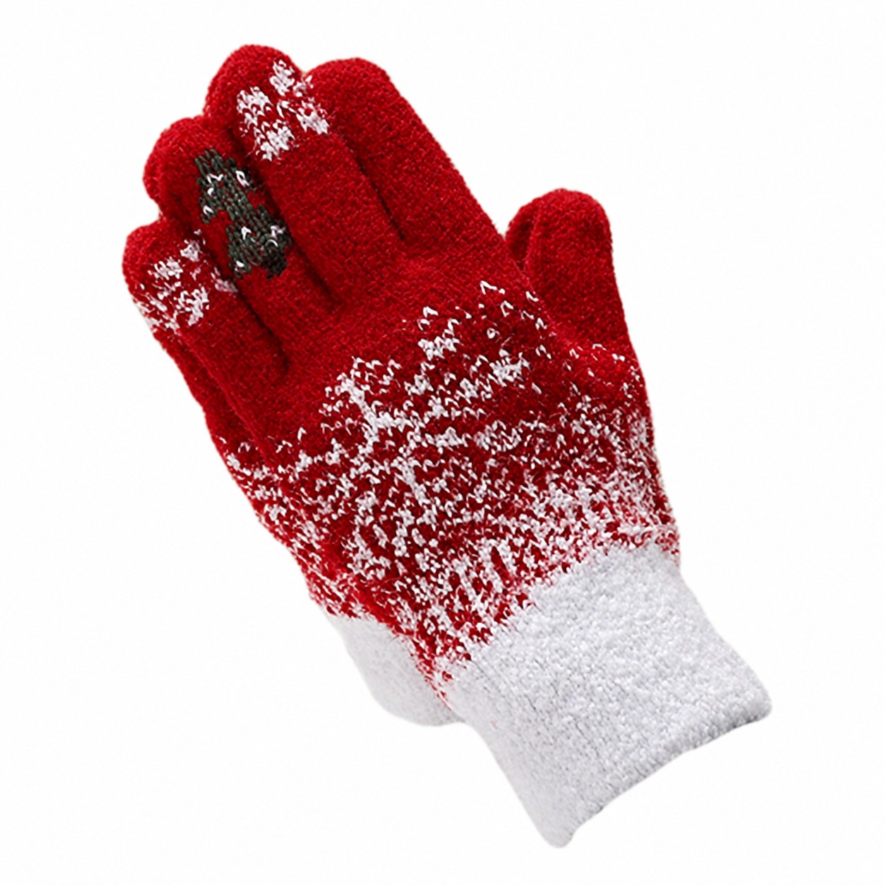 Yarn Touchscreen Winter Gloves — Red