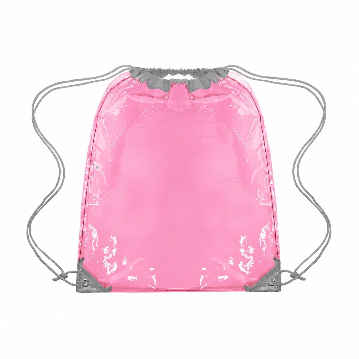 Clear PVC Drawstring Bag — Pink