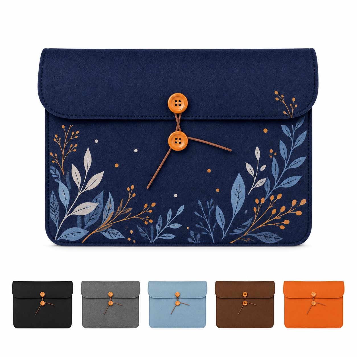 A4 Felt Button Closure Document Bag
