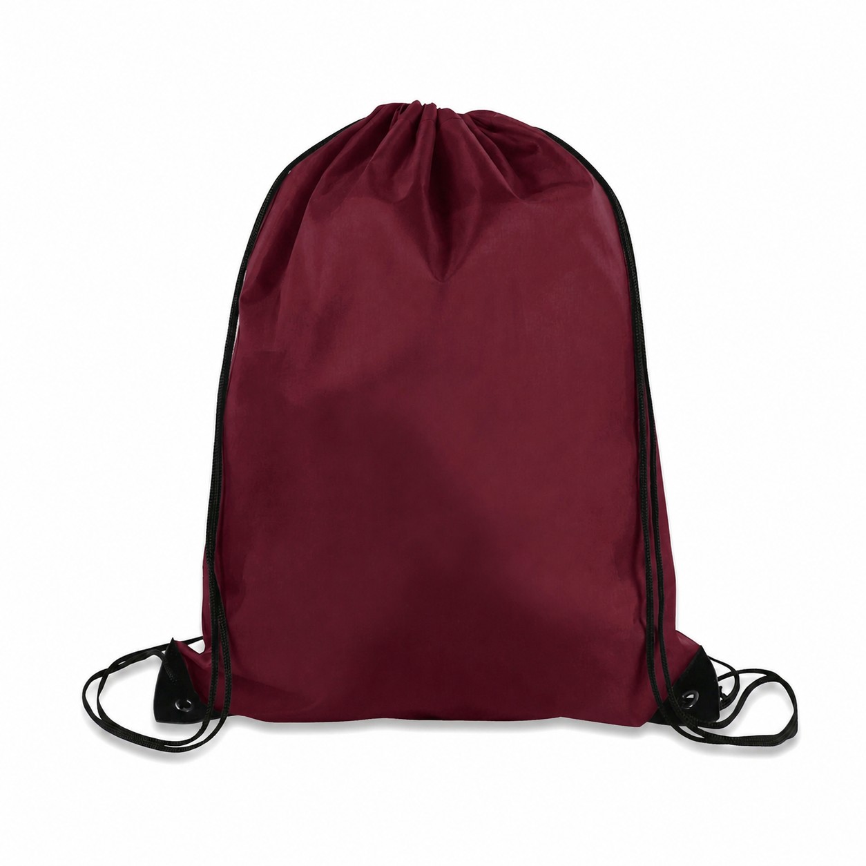 210D Polyester Drawstring Bag — Burgundy Red