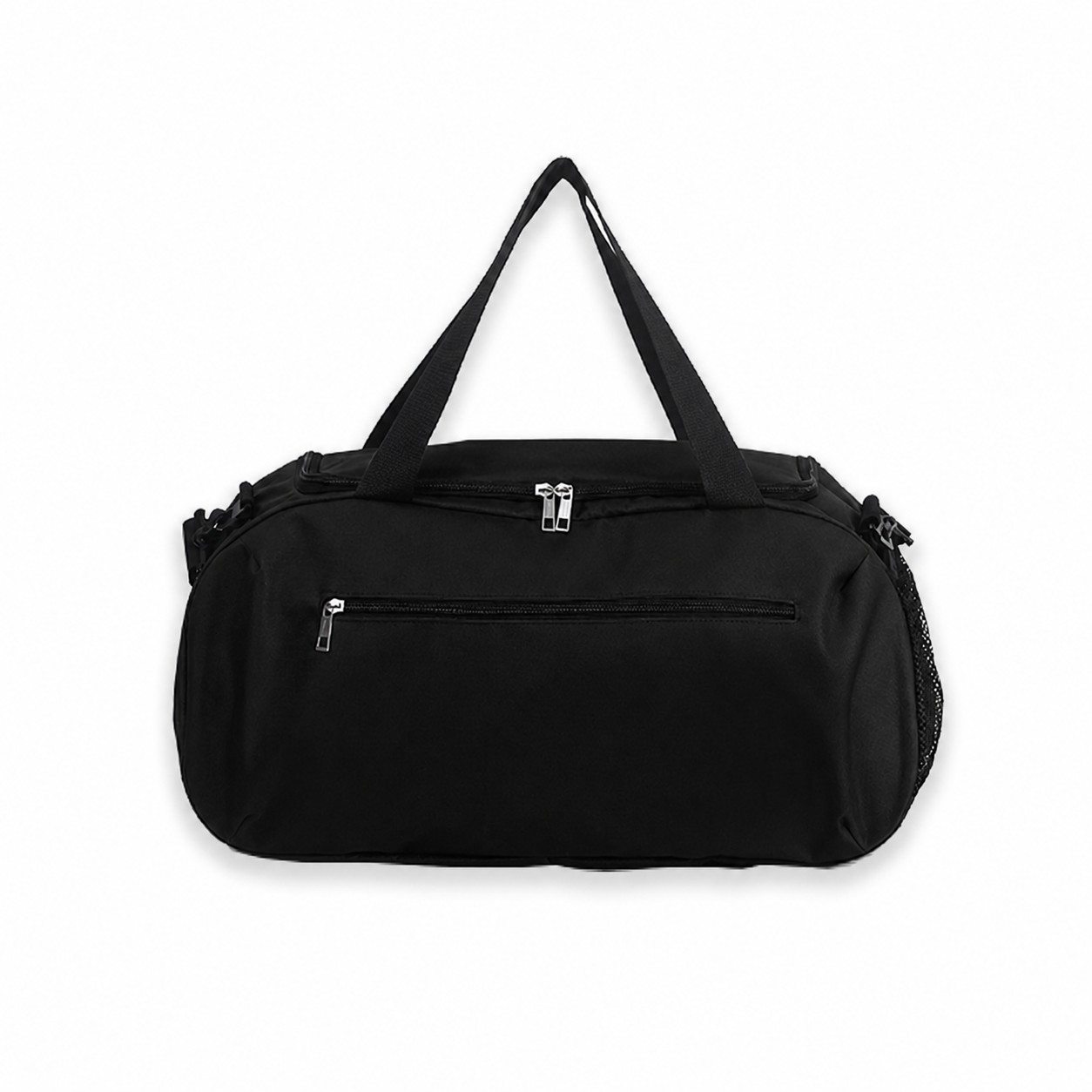 Oxford Shoe Compartment Duffel Bag — Black