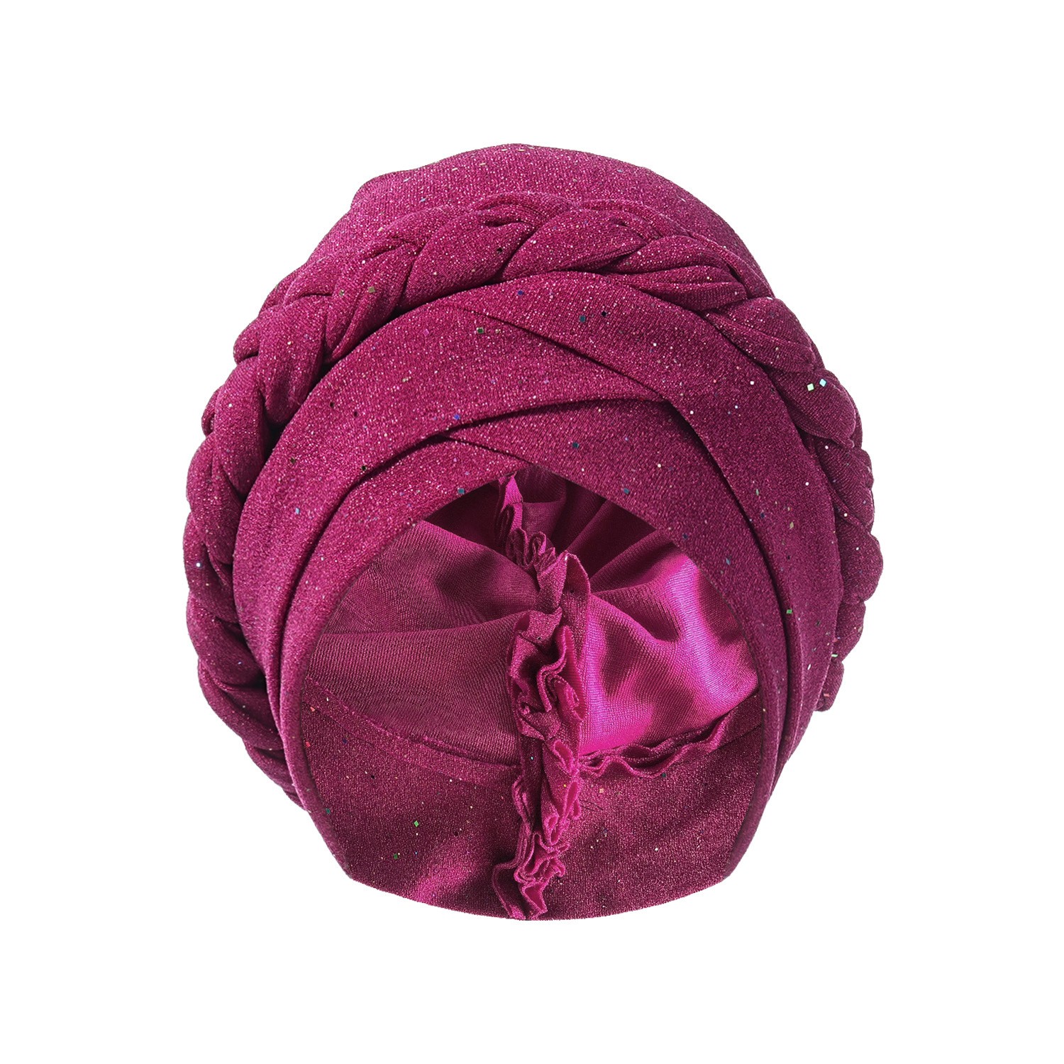 Polyester Shiny Braid Turban Hat — view 2