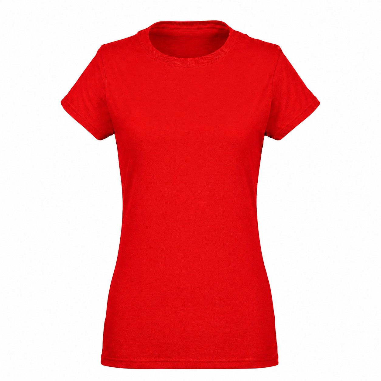 Ladies Soft Cotton Crewneck Tee — Red