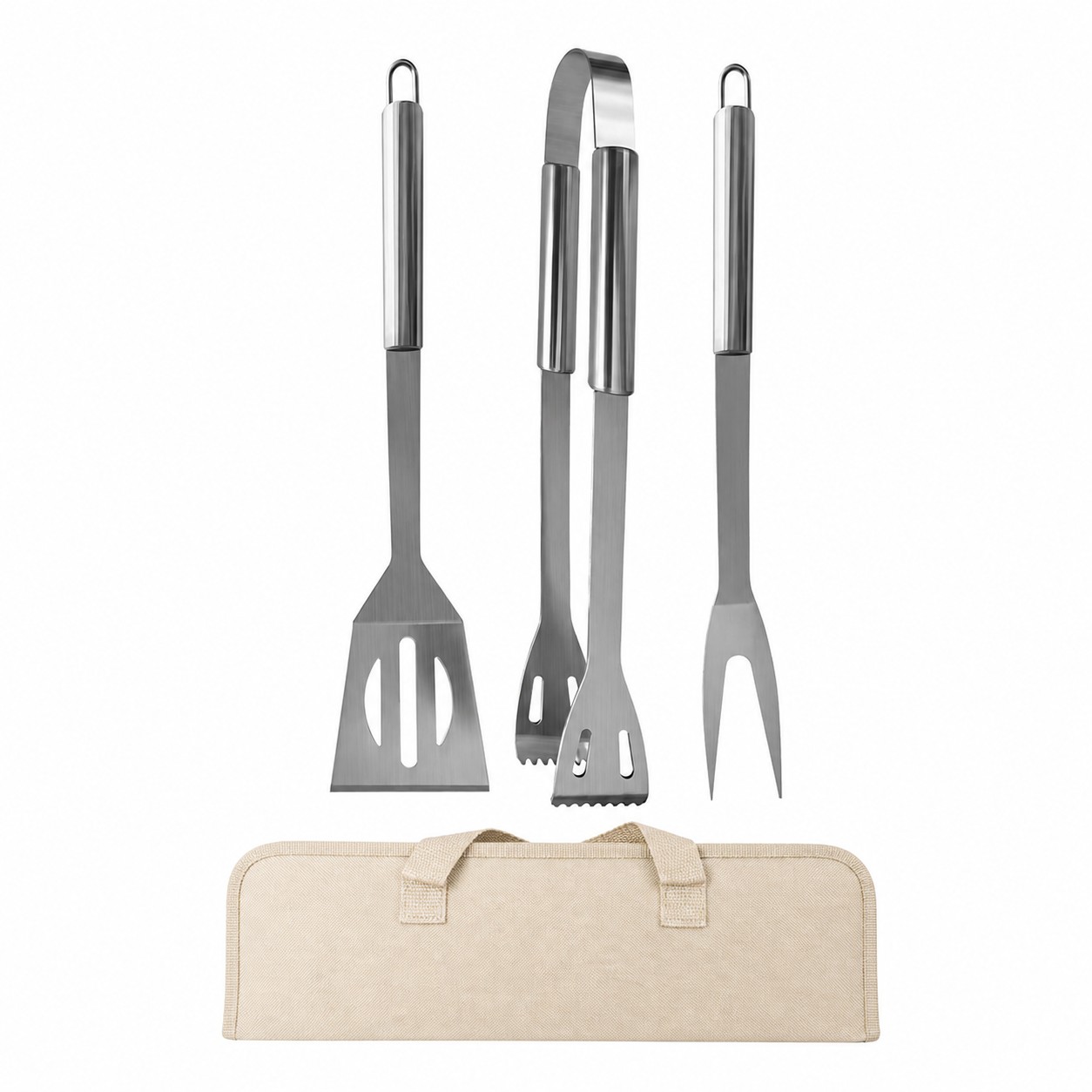 Three Piece Stainless Grill Set — Beige