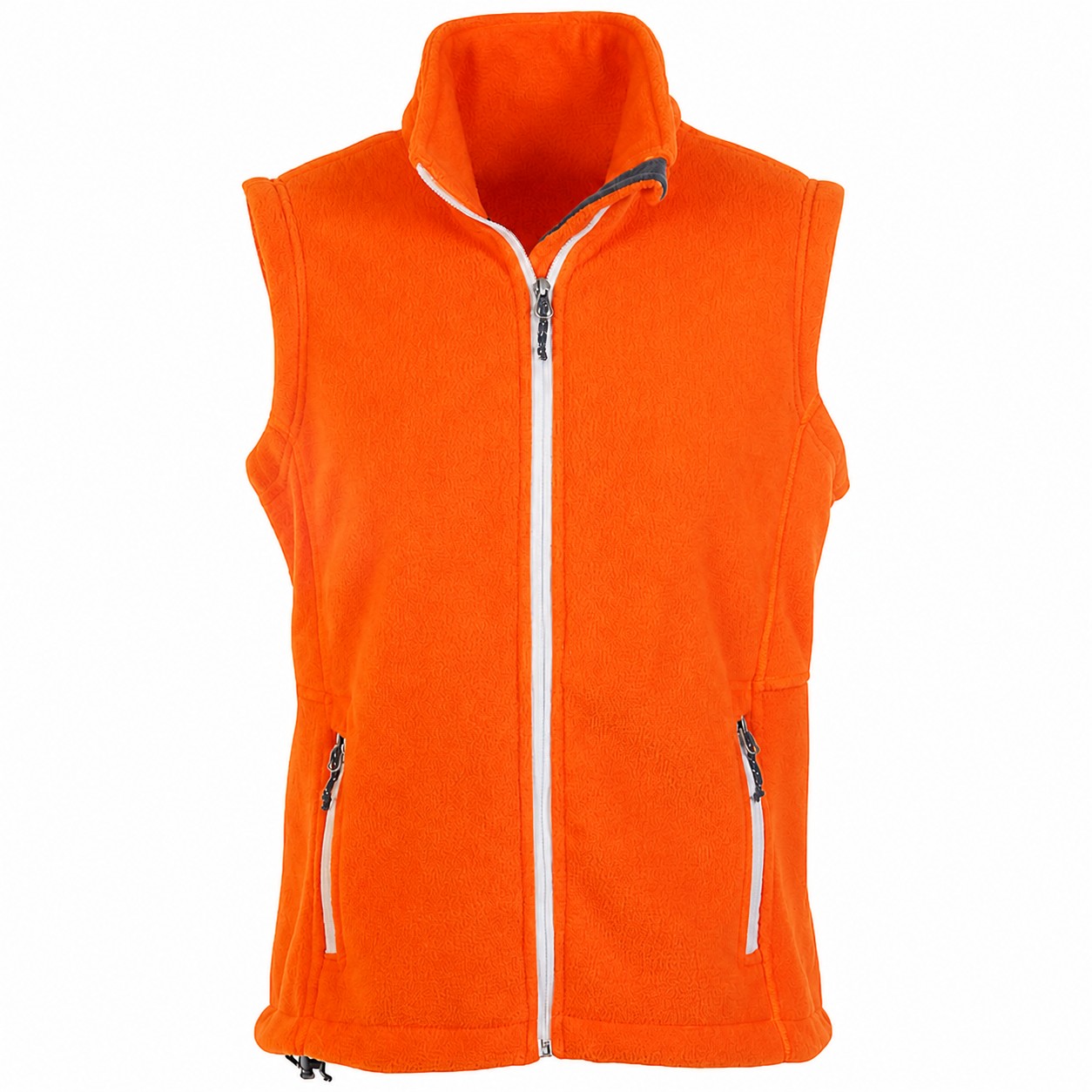 Ladies Polyester Fleece Zip Vest — Orange