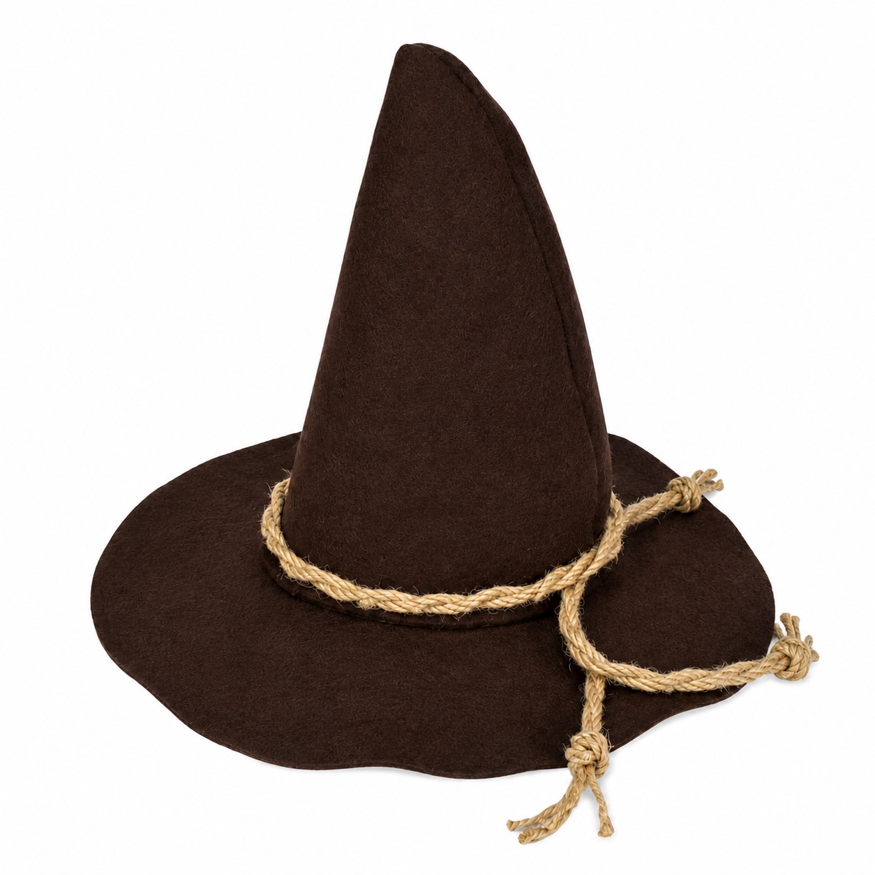 Wool Rope Band Witch Hat — Coffee Brown