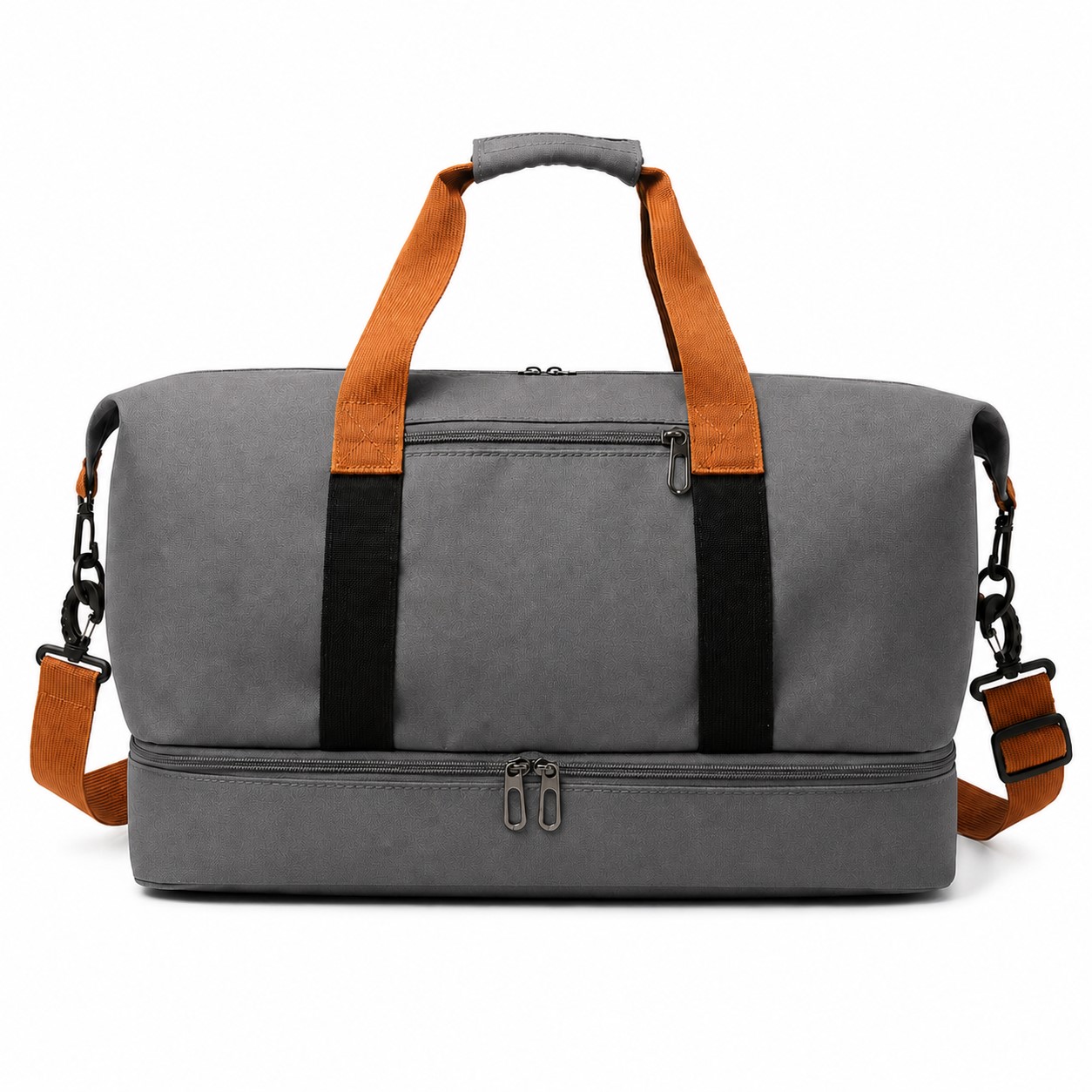 18.1-Inch Shoe Compartment Duffel Bag — Gray