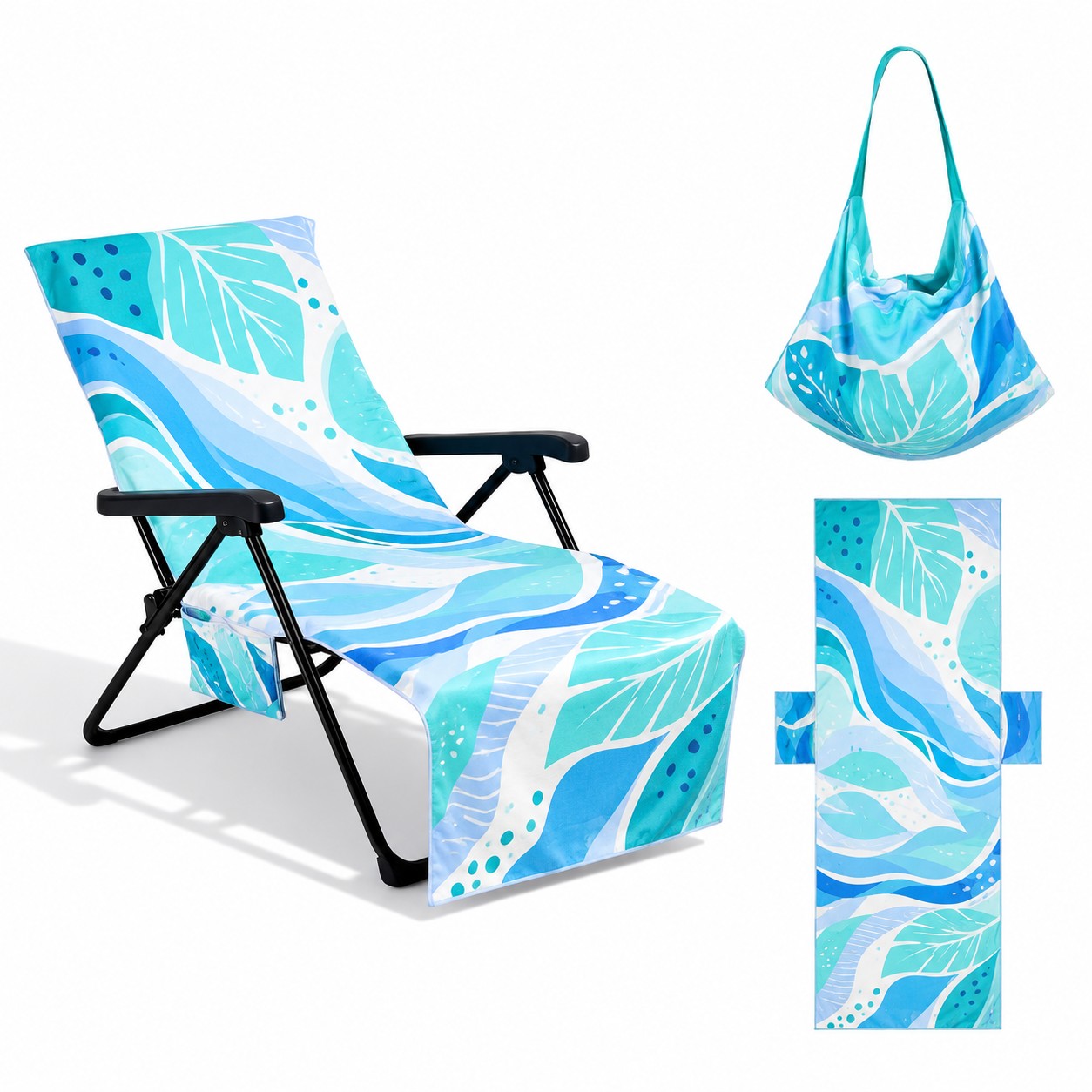 Microfiber Lounge Chair Cover With Side Pockets
