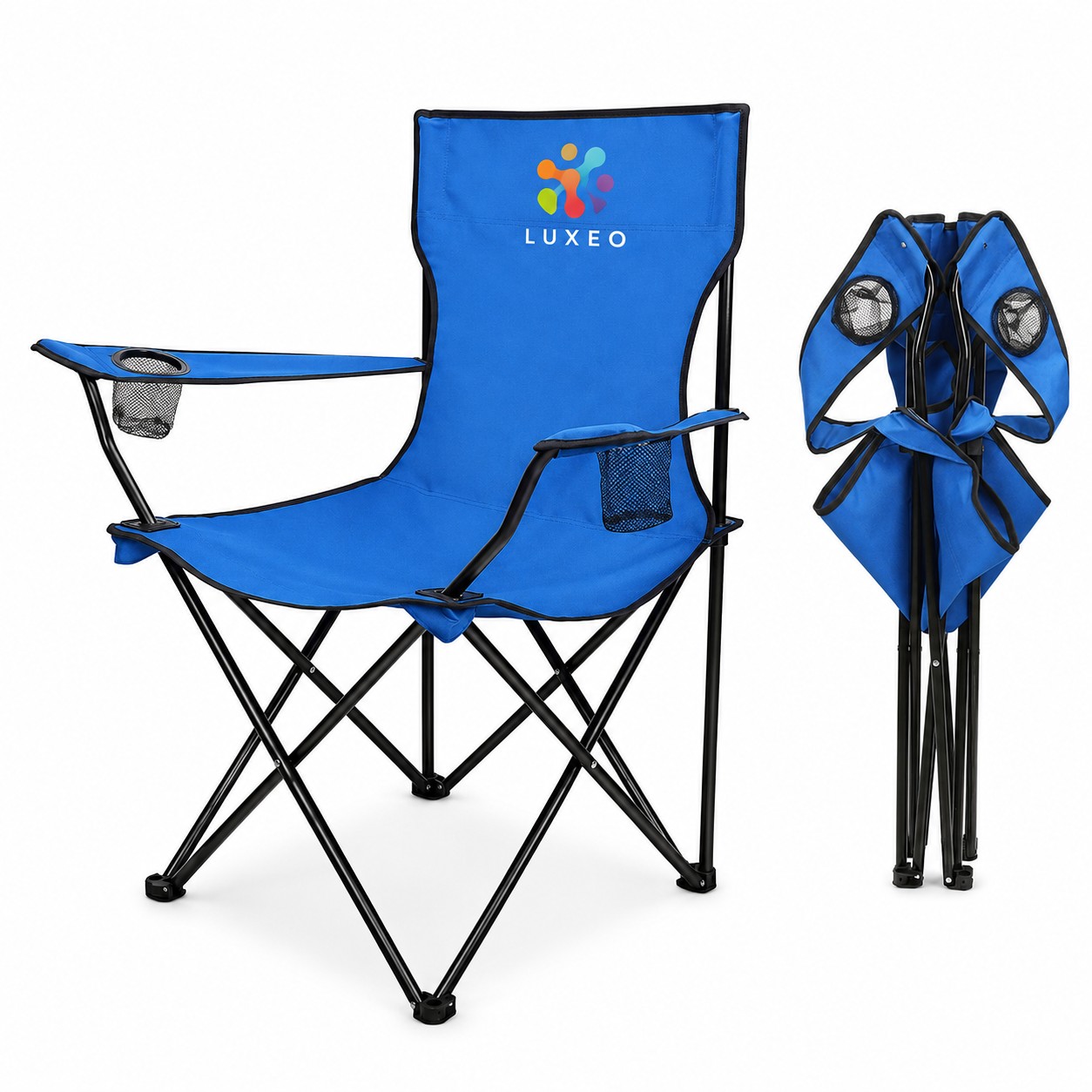 Padded Folding Chair With Cup Holders
