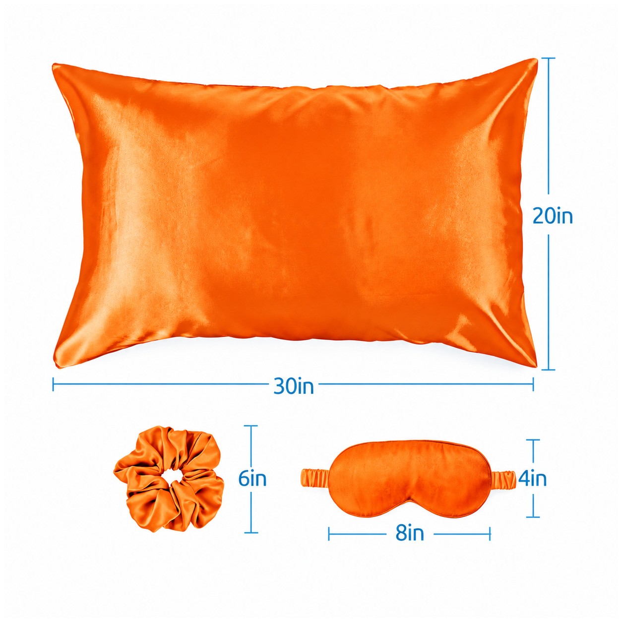 Satin Sleep Set With Pillowcase — Orange