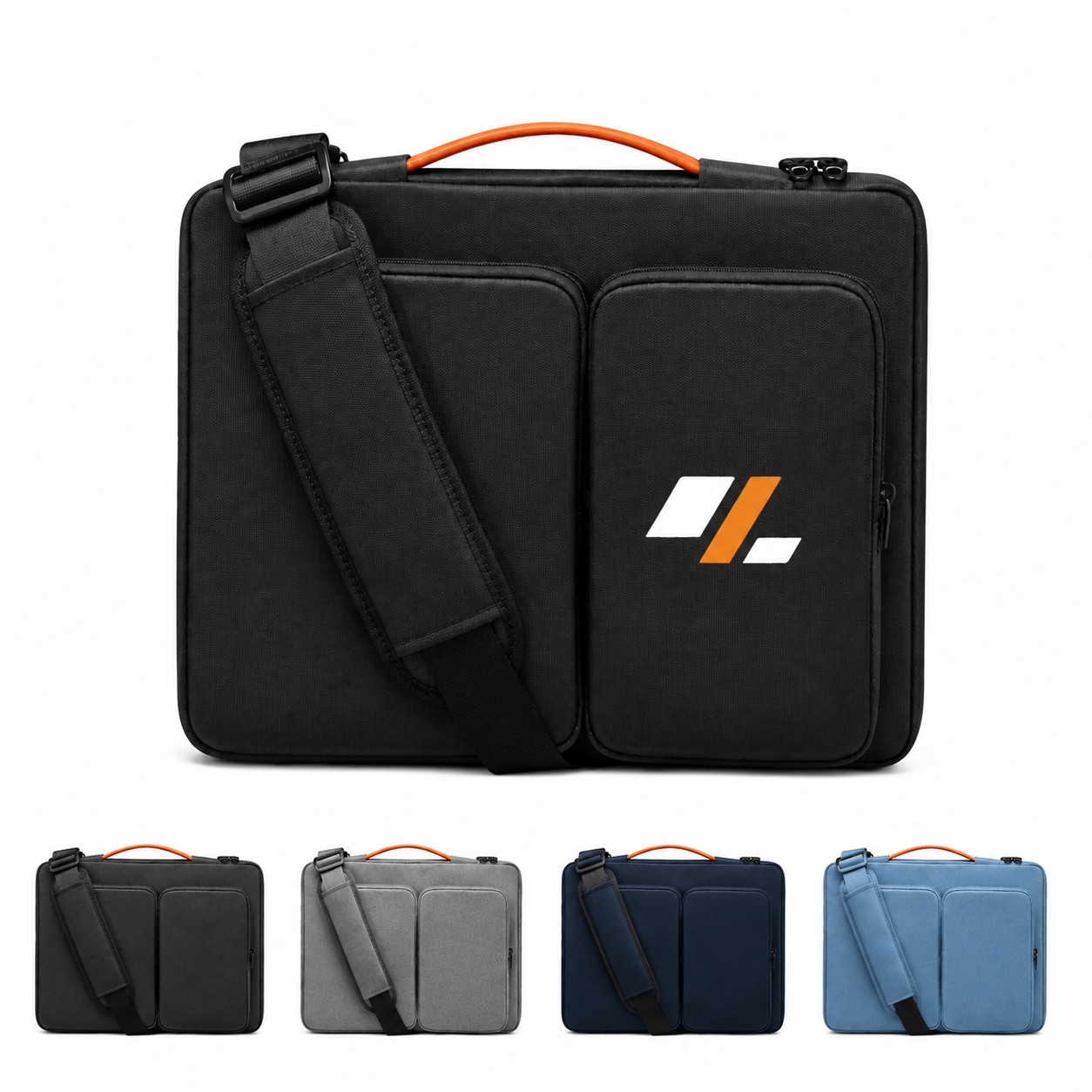 Water Resistant Tri Compartment Laptop Shoulder Bag