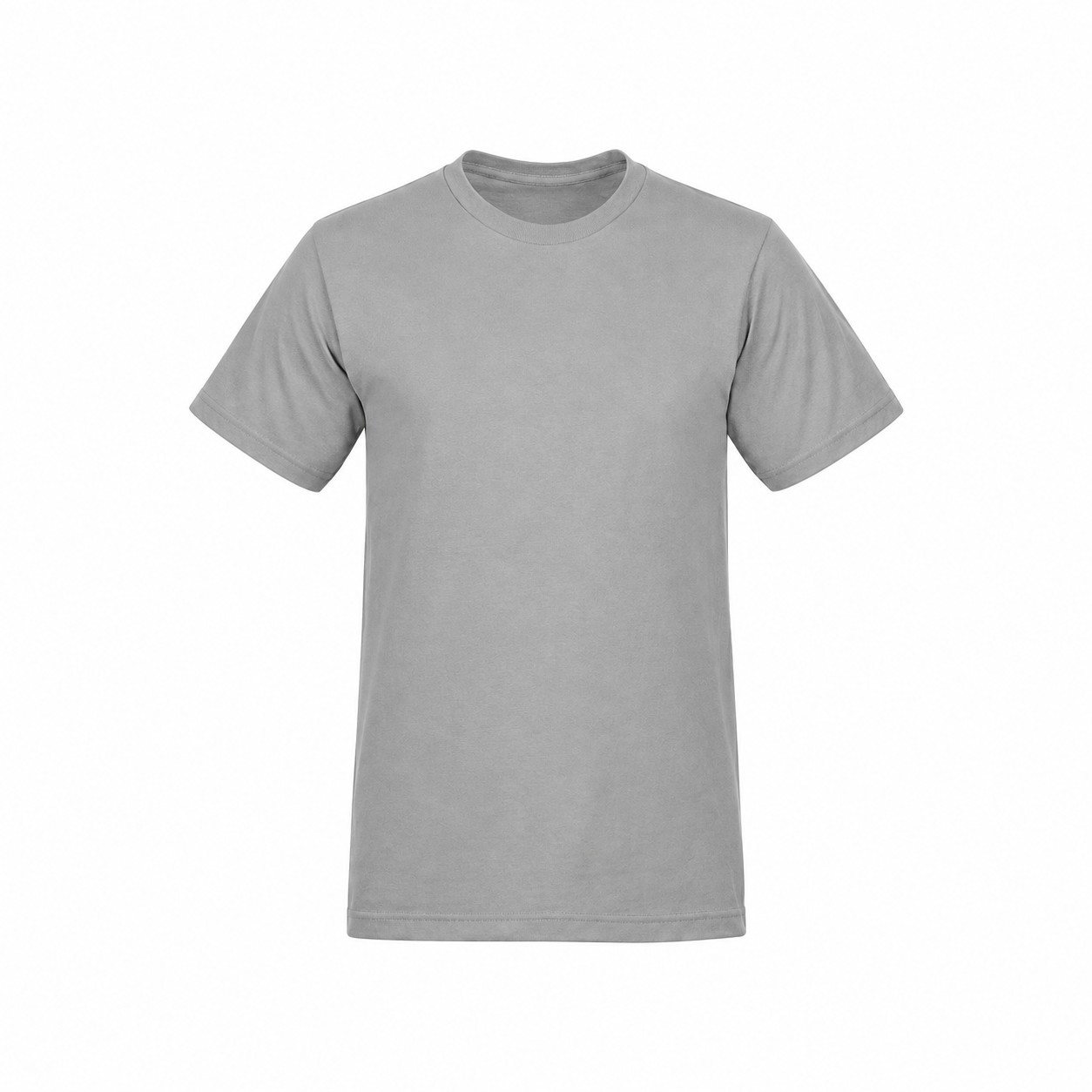 Fine Jersey Cotton Crewneck T Shirt — Gray
