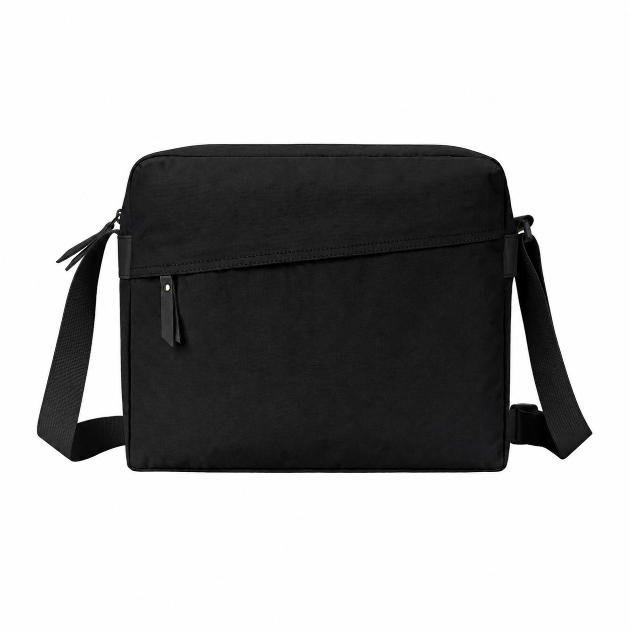 Adjustable Strap Tablet Crossbody Bag — Black