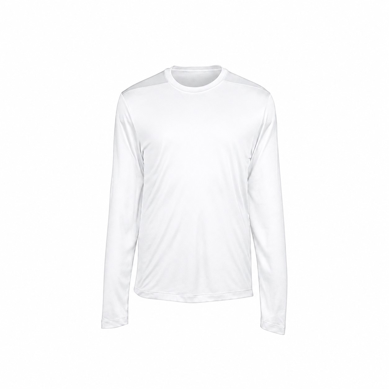 Men's Four-Ounce Polyester Long Sleeve Performance Tee — White