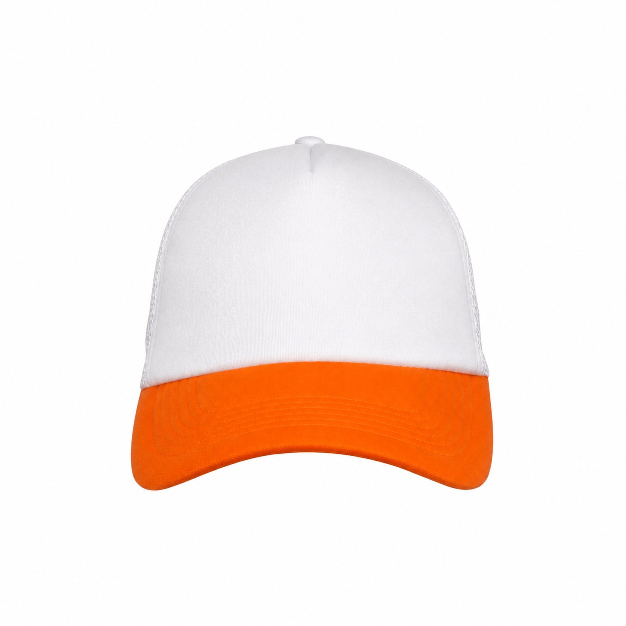 22.8-Inch Five-Panel Foam Trucker Cap — White/Orange