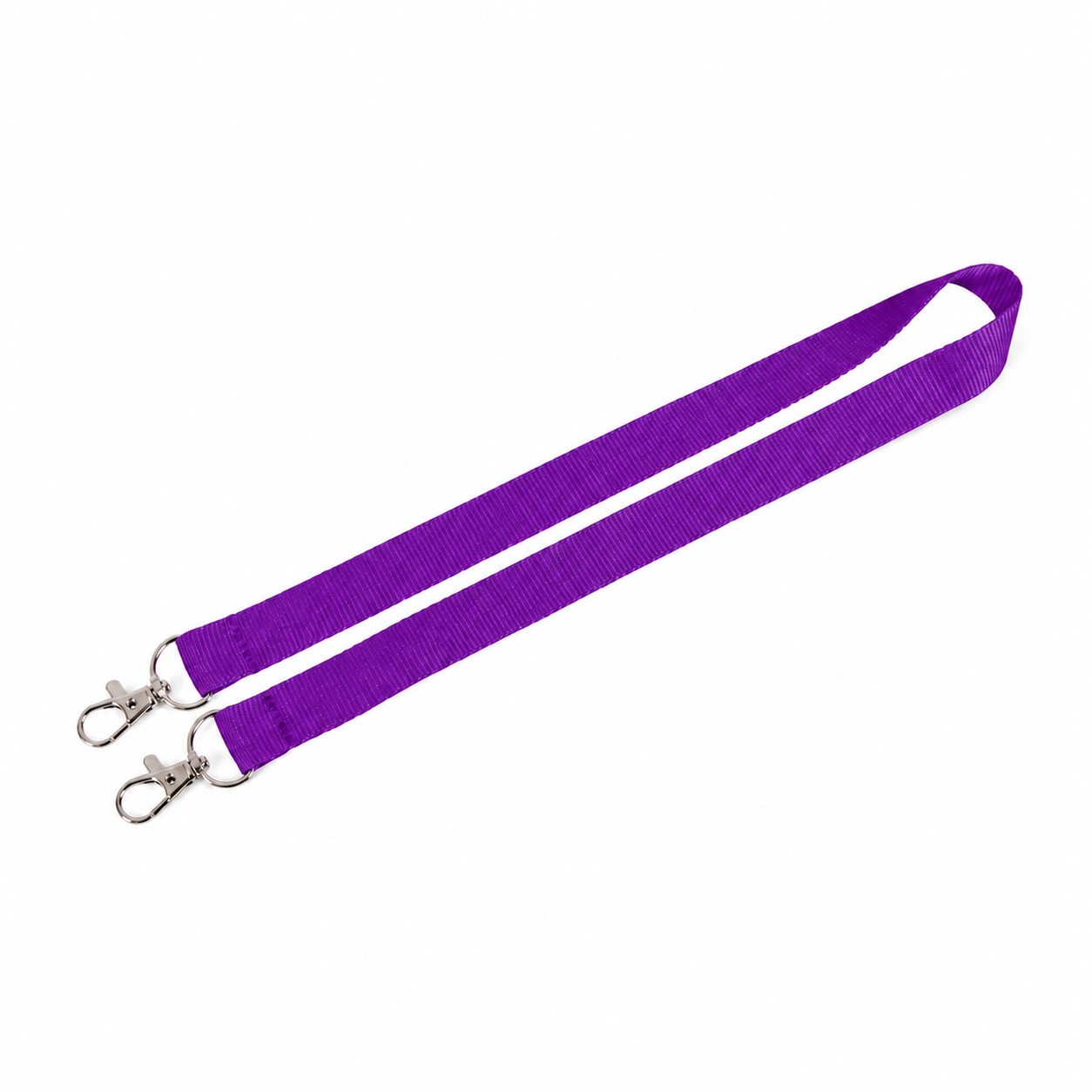 Polyester Dual Clip Lanyard — Purple