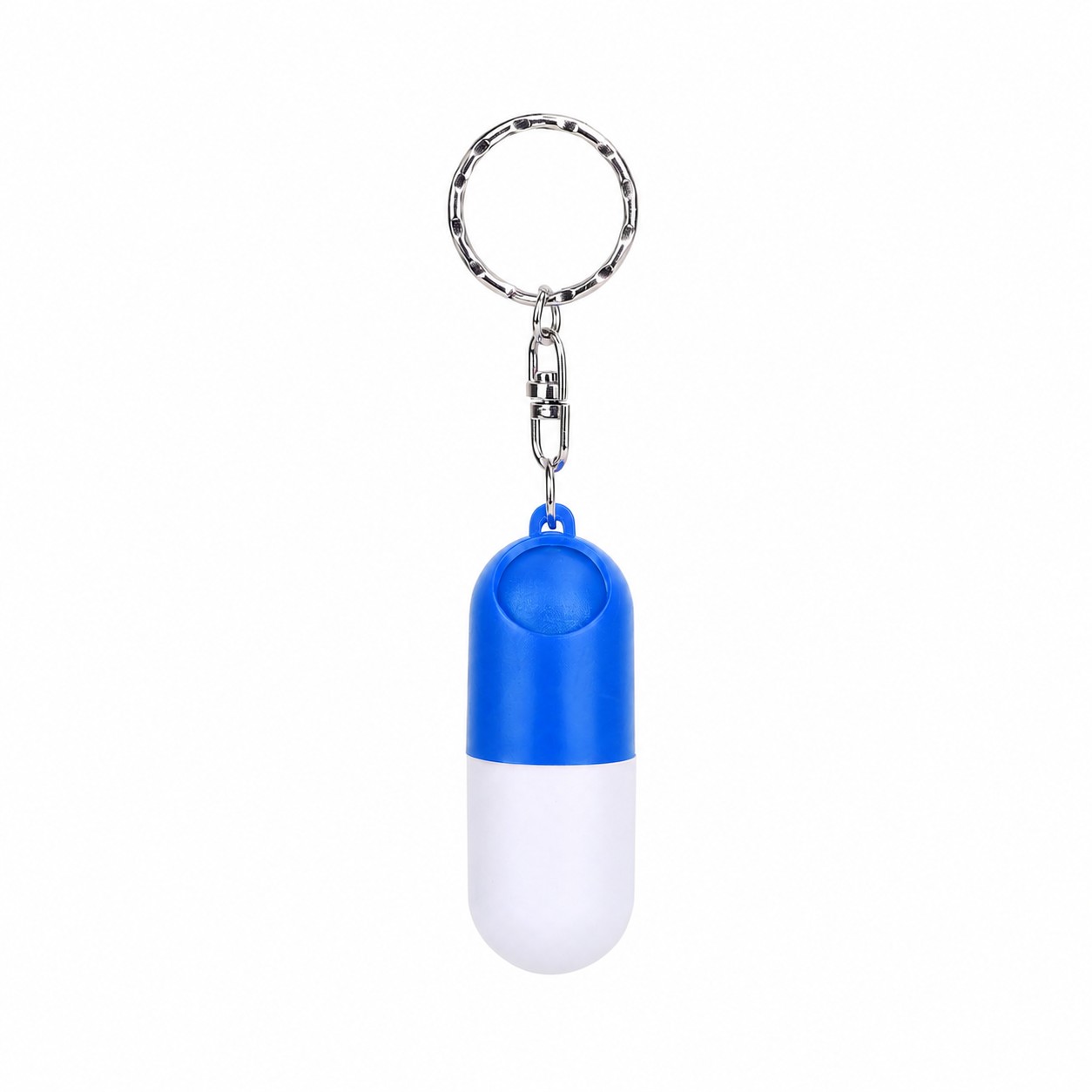 Rotating ABS Pill Case Keychain — Blue