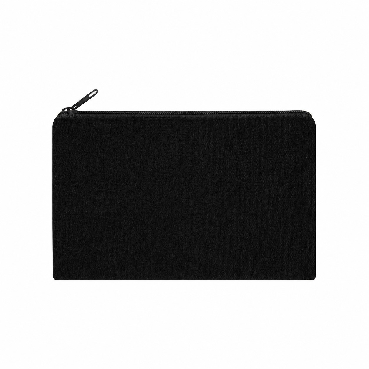 8.5-Inch Zippered Canvas Makeup Bag — Black