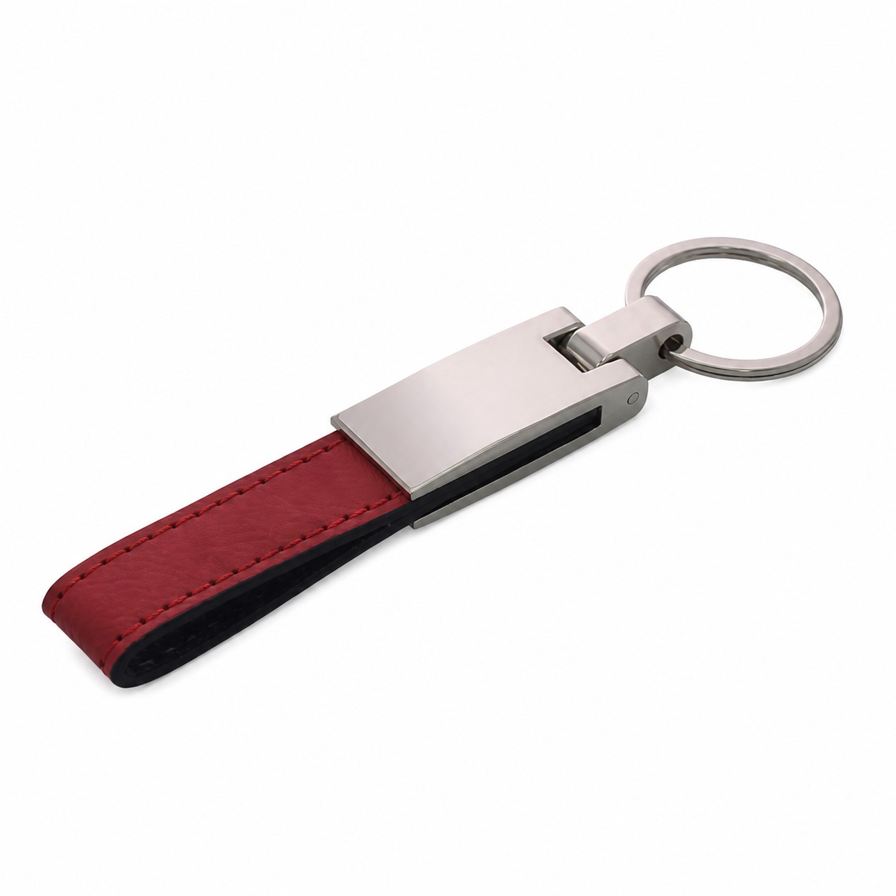 Looped Leather Key Fob With Alloy Ring — view 2