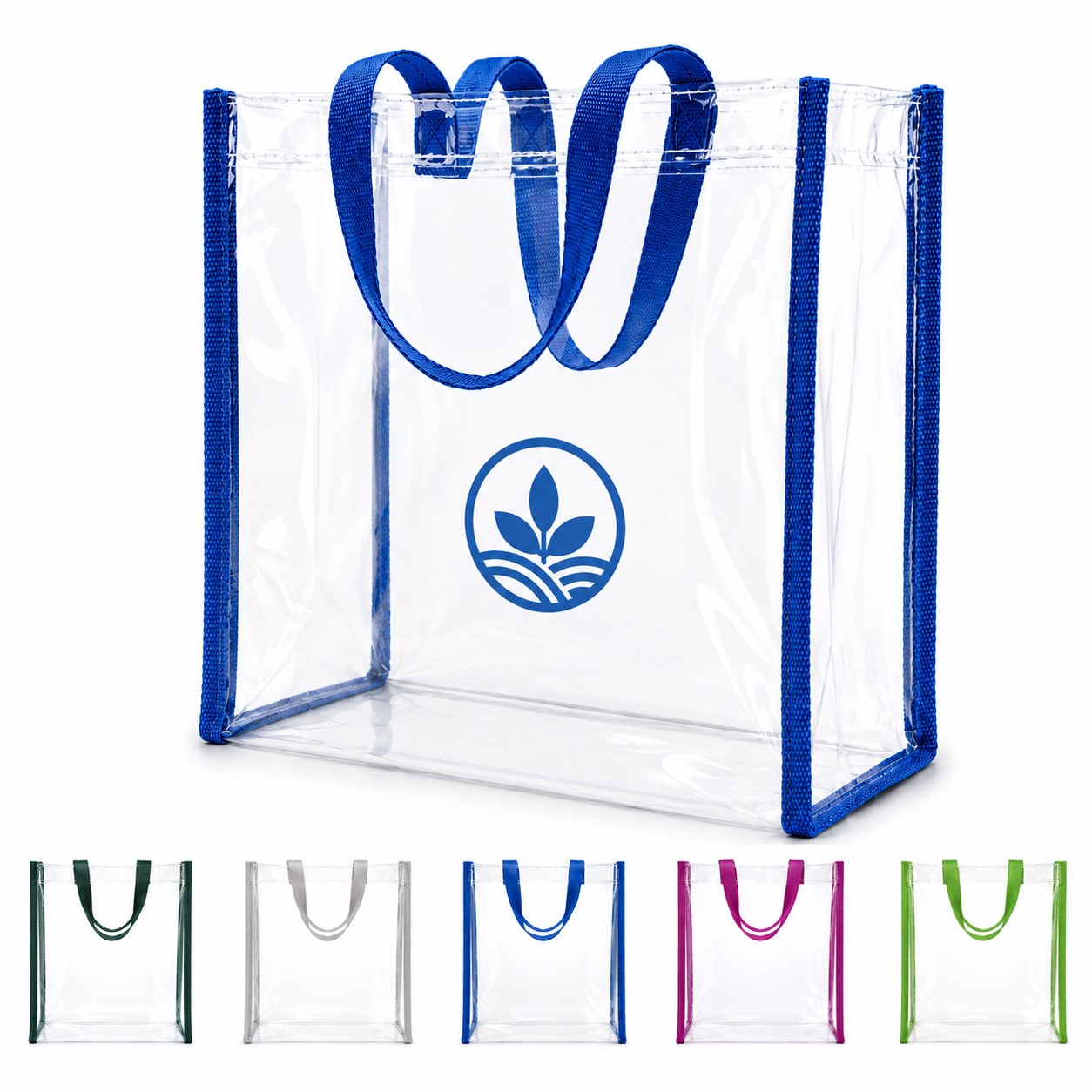 Open Top Clear PVC Tote With Bright Trim