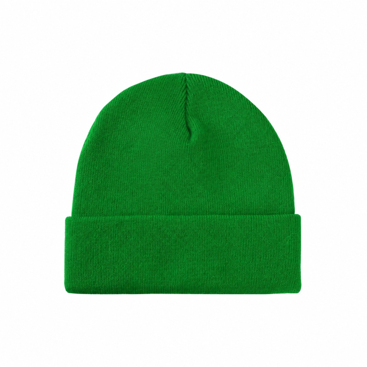 8.5-Inch Cuffed Acrylic Knit Beanie — Green