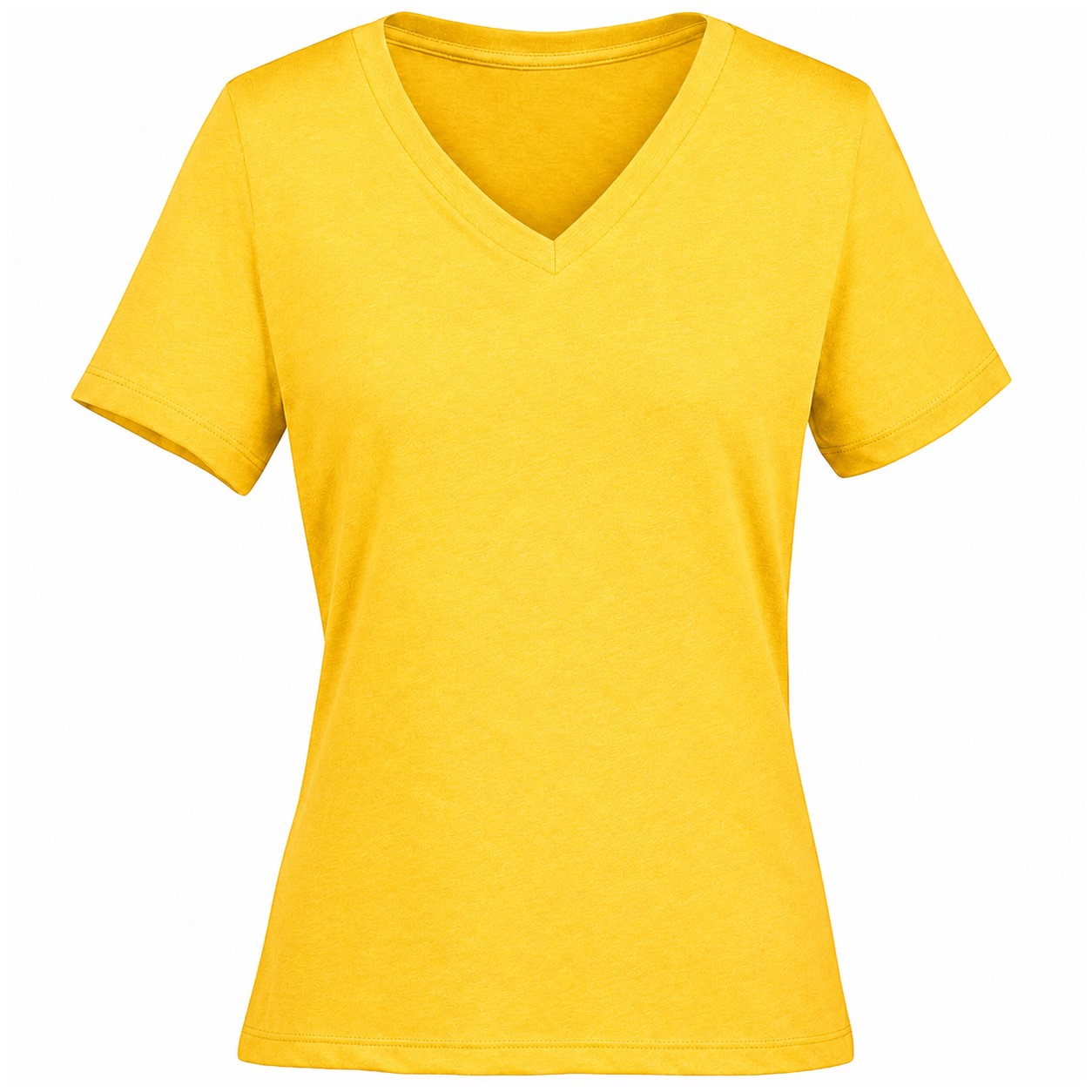 Relaxed Ladies V Neck Heather Tee — Yellow