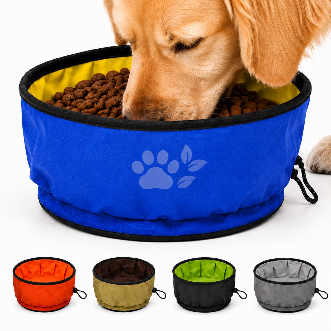 Collapsible Nylon Pet Bowl With Storage Hook